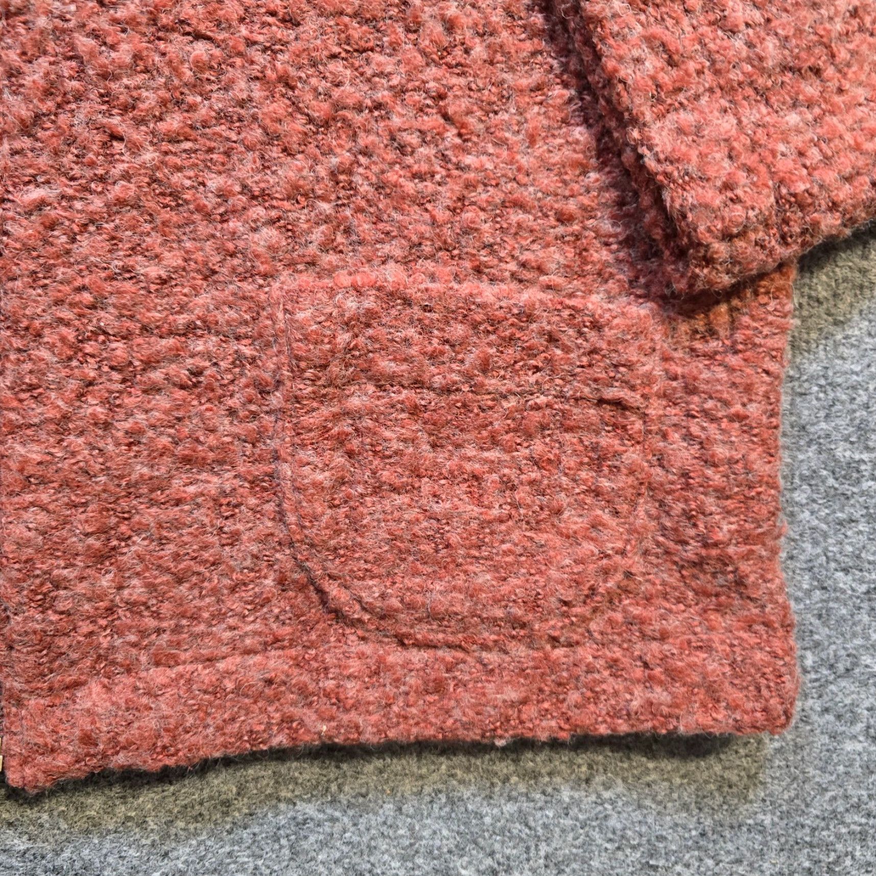 Vintage Focus Cardigan Womens Size Large Brown Orange Wool Boucle Full Zip Casual Size L / US 10 / IT 46 - 4 Thumbnail