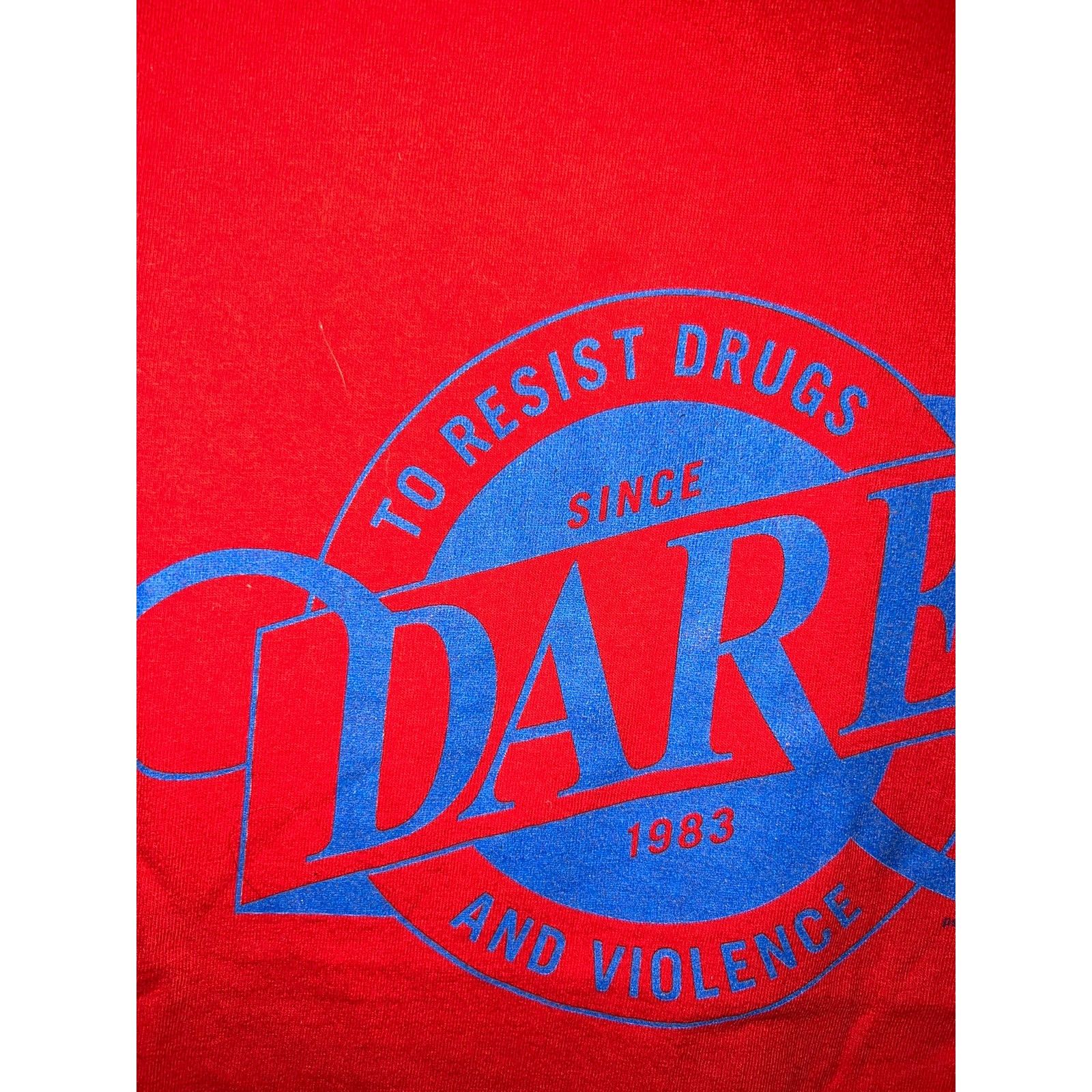 Fruit Of The Loom Vintage Dare Shirt To Resist Drugs & Violence Red Tee 2000s Size US S / EU 44-46 / 1 - 3 Thumbnail