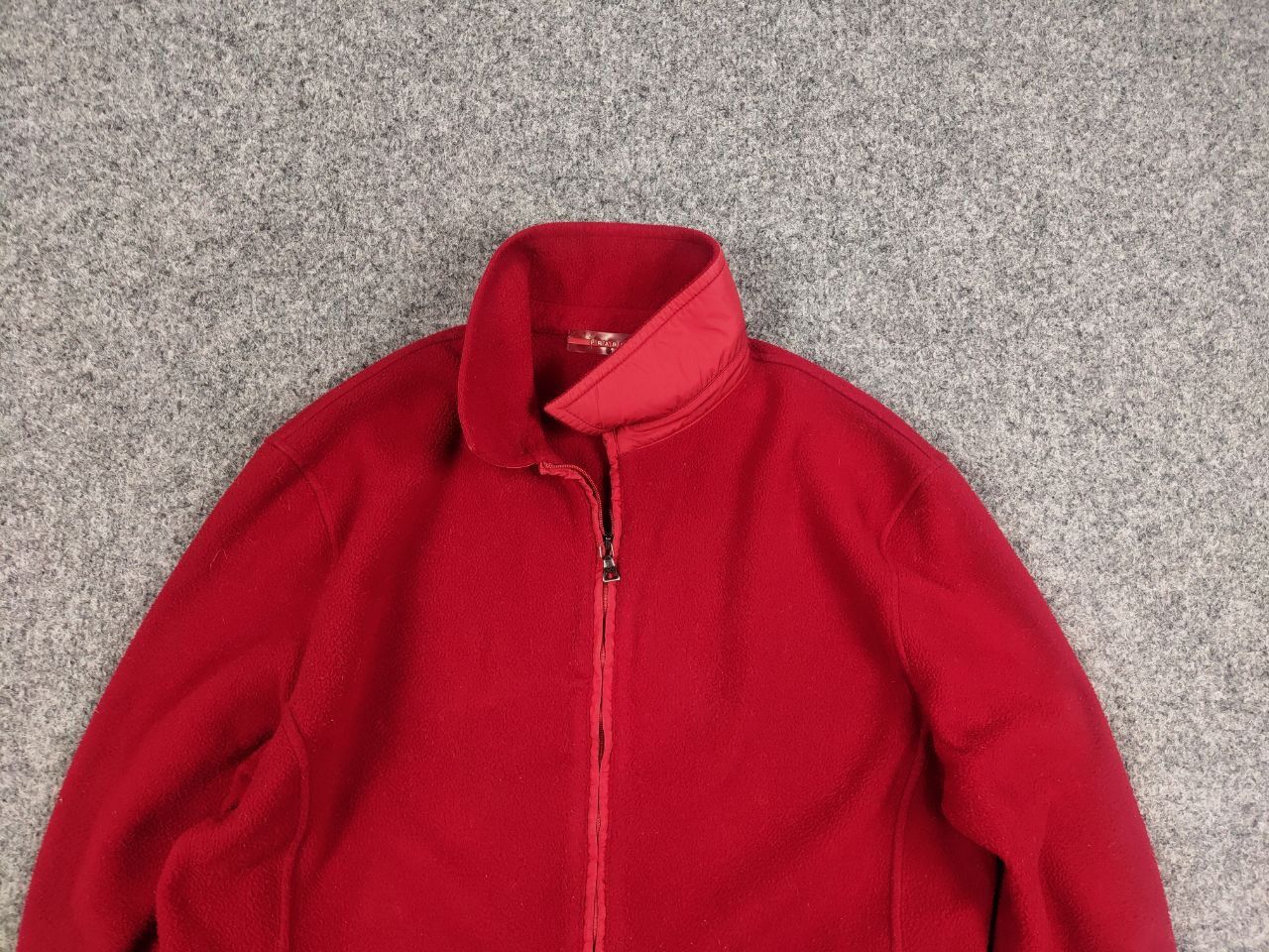 Prada Vintage 00's Prada Archive Red Fleece Full Zip Pullover Size XL / US 12-14 / IT 48-50 - 8 Thumbnail