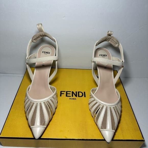 Fendi FENDI Leather Mesh Accents Slingback Pumps","description":"F Size US 6 / IT 36 - 10 Thumbnail