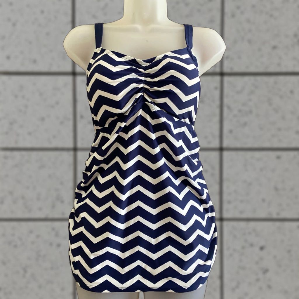 Swims Two Hearts Maternity Swim Top Striped Blue/ White Size S Size S / US 4 / IT 40 - 1 Thumbnail