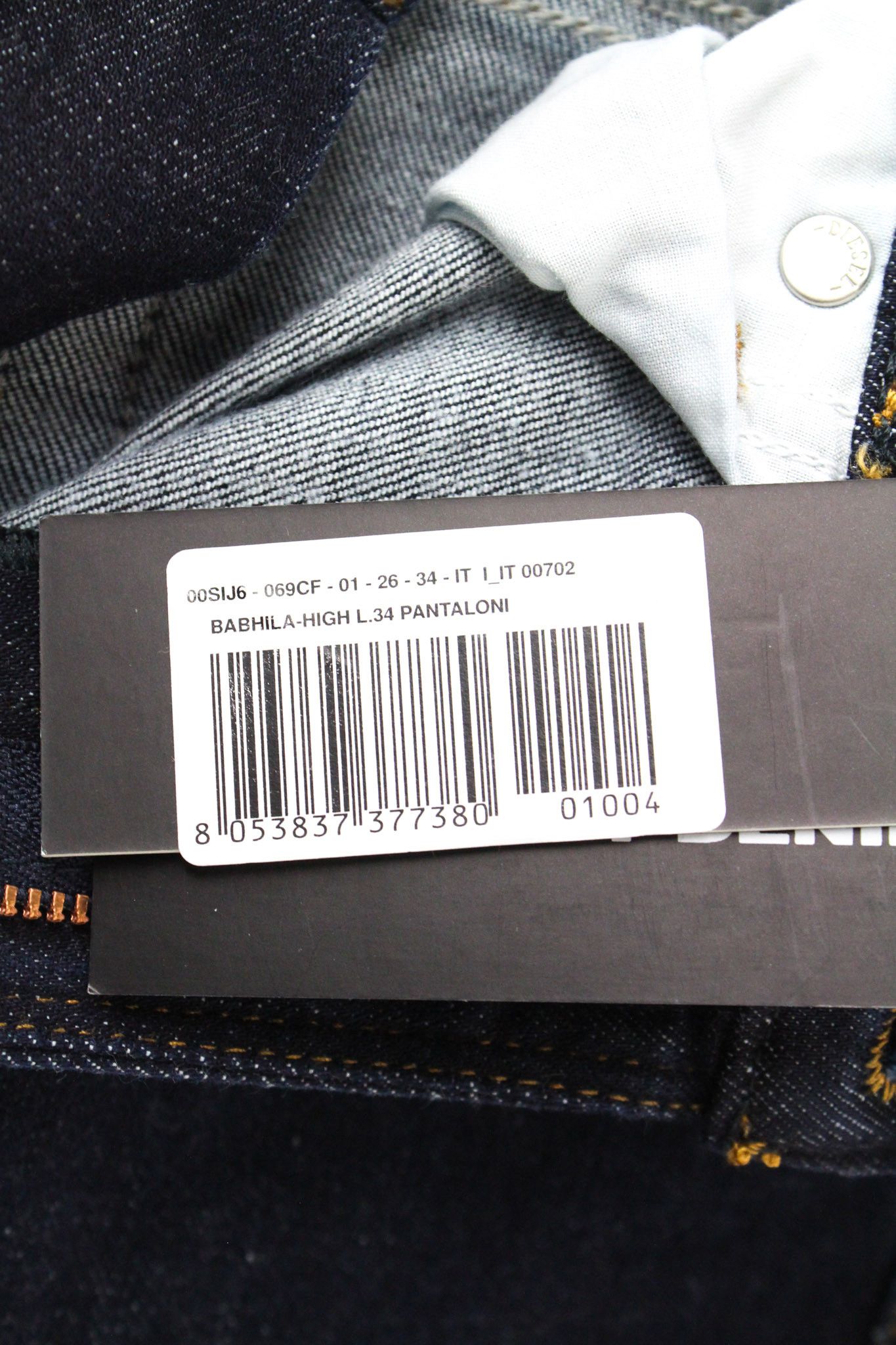 Diesel BABHILA-HIGH 069CF W26/L34 Dark Blue Stretch Jeans 69503 Size 26" / US 2 / IT 38 - 7 Thumbnail