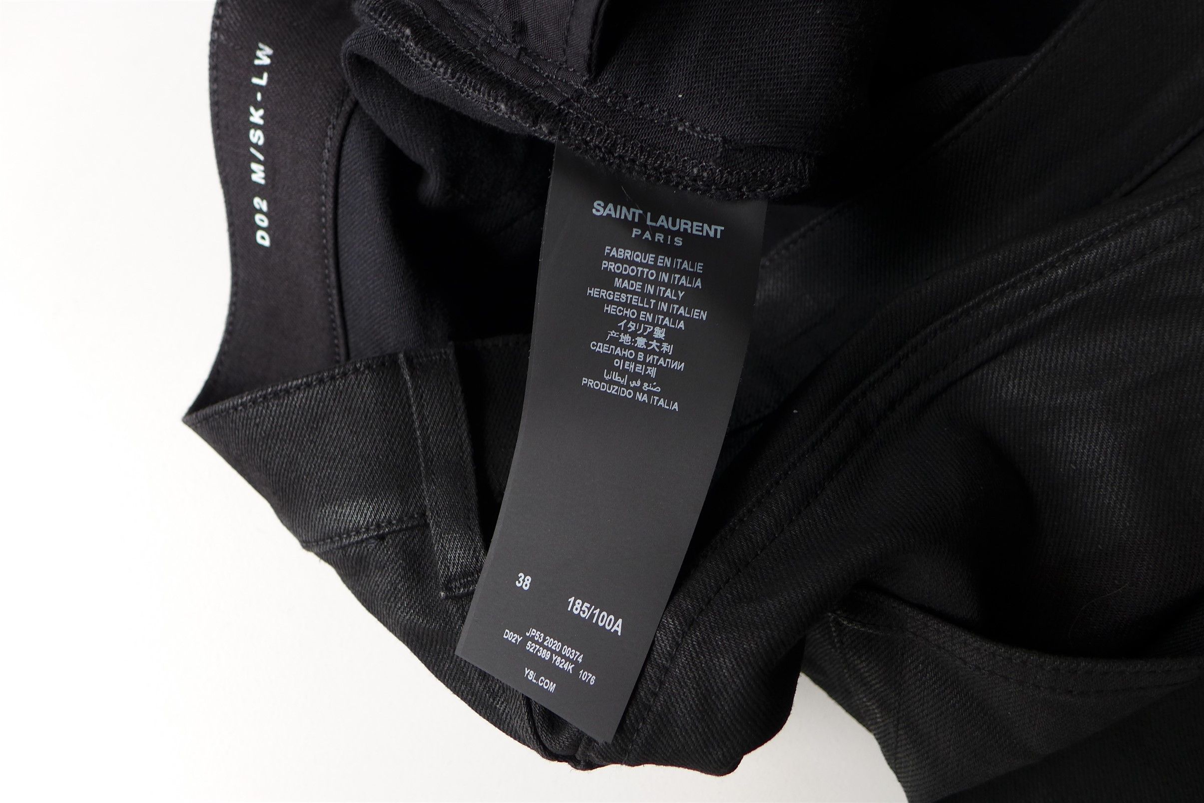 Saint Laurent Paris Saint Laurent D02 Jeans --- Coated Black Denim Size US 38 / EU 54 - 17 Thumbnail