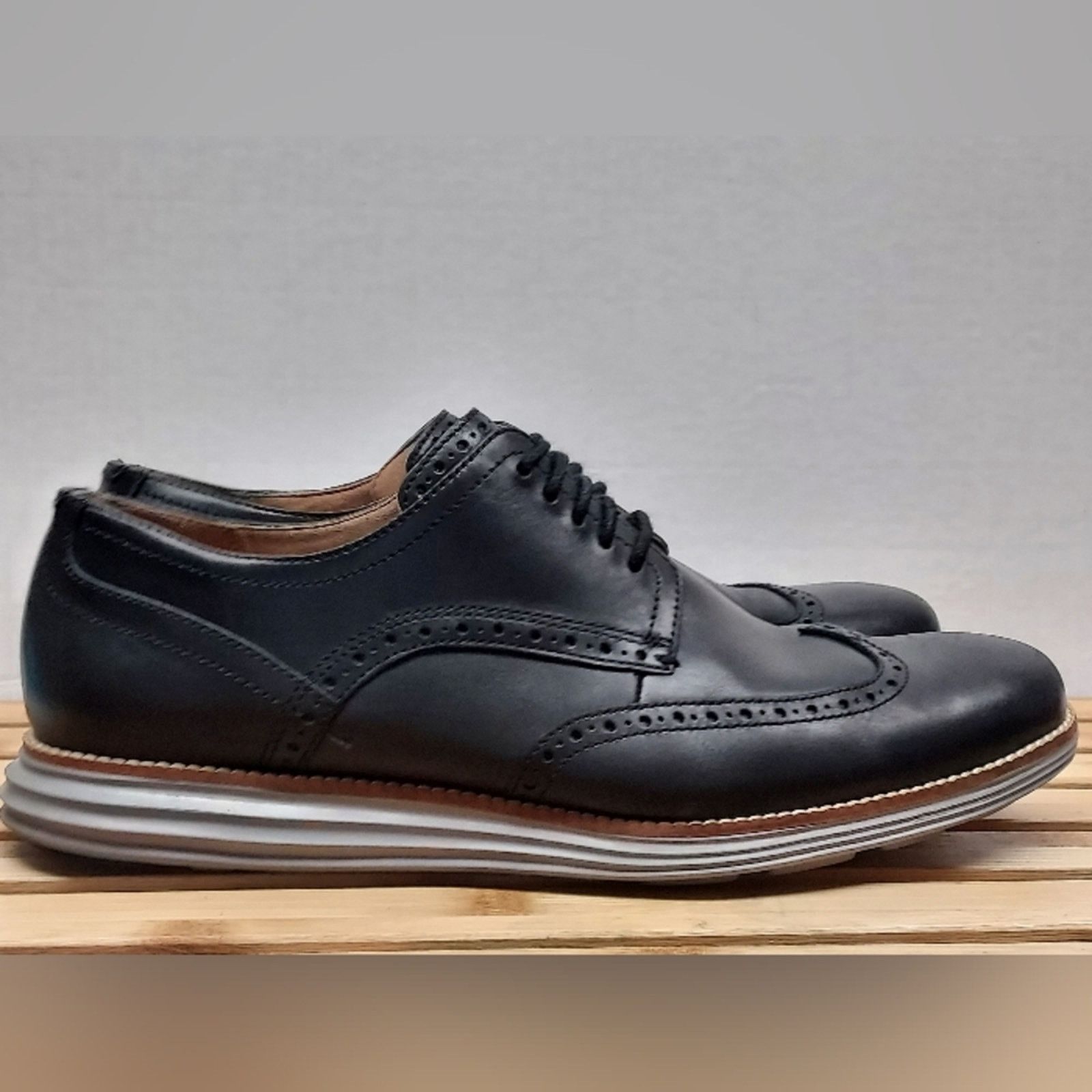 Cole Haan Cole Haan Mens | Black | Grand Wingtip Oxford Shoes Size 12M Size US 12 / EU 45 - 8 Thumbnail