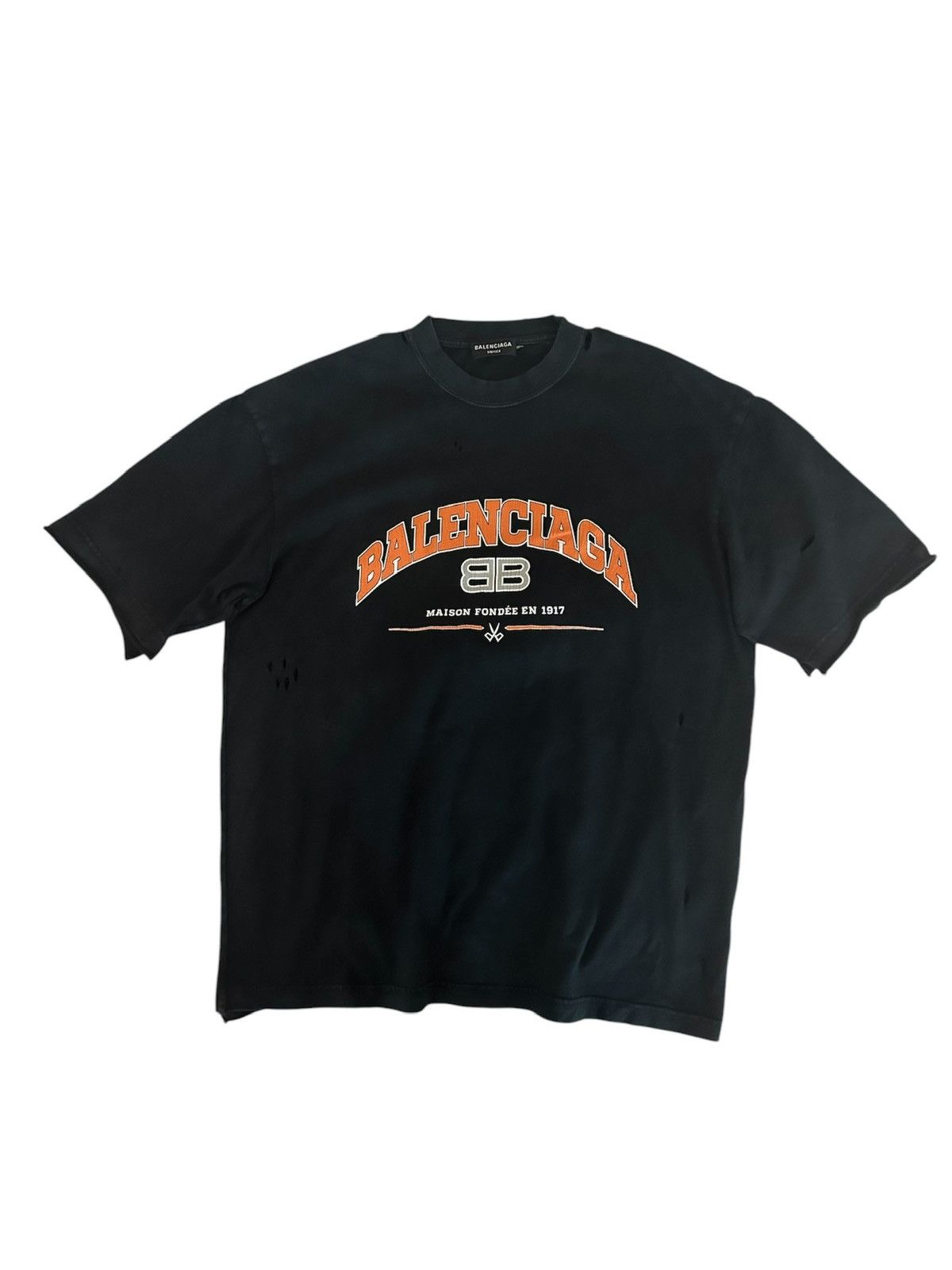 Balenciaga Balenciaga Maison Logo distressed Shirt XS | Grailed