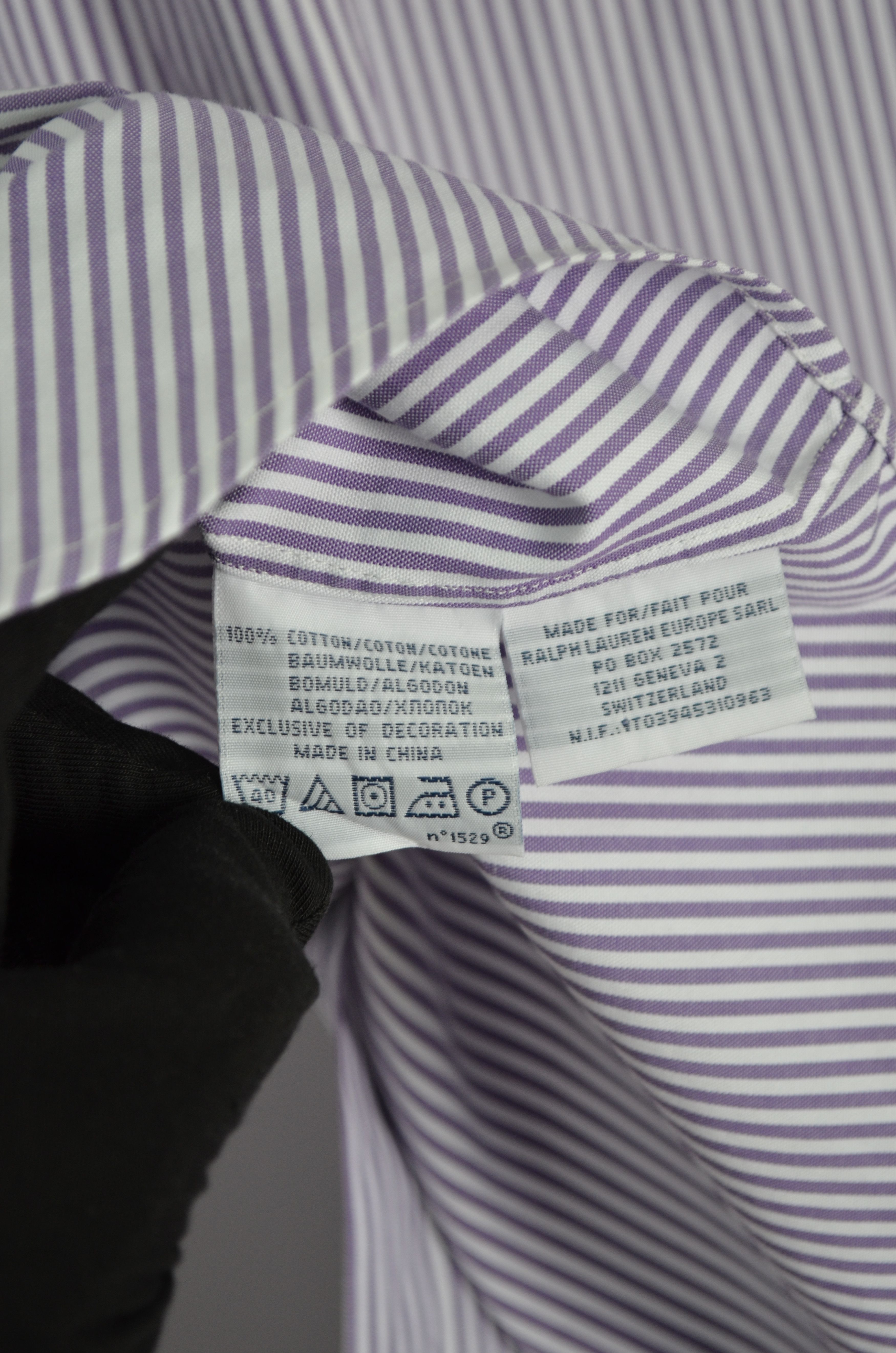 Designer × Polo Ralph Lauren Polo Ralph Lauren Violet Striped L/S Shirt Size 39/M Slim Size US M / EU 48-50 / 2 - 8 Thumbnail
