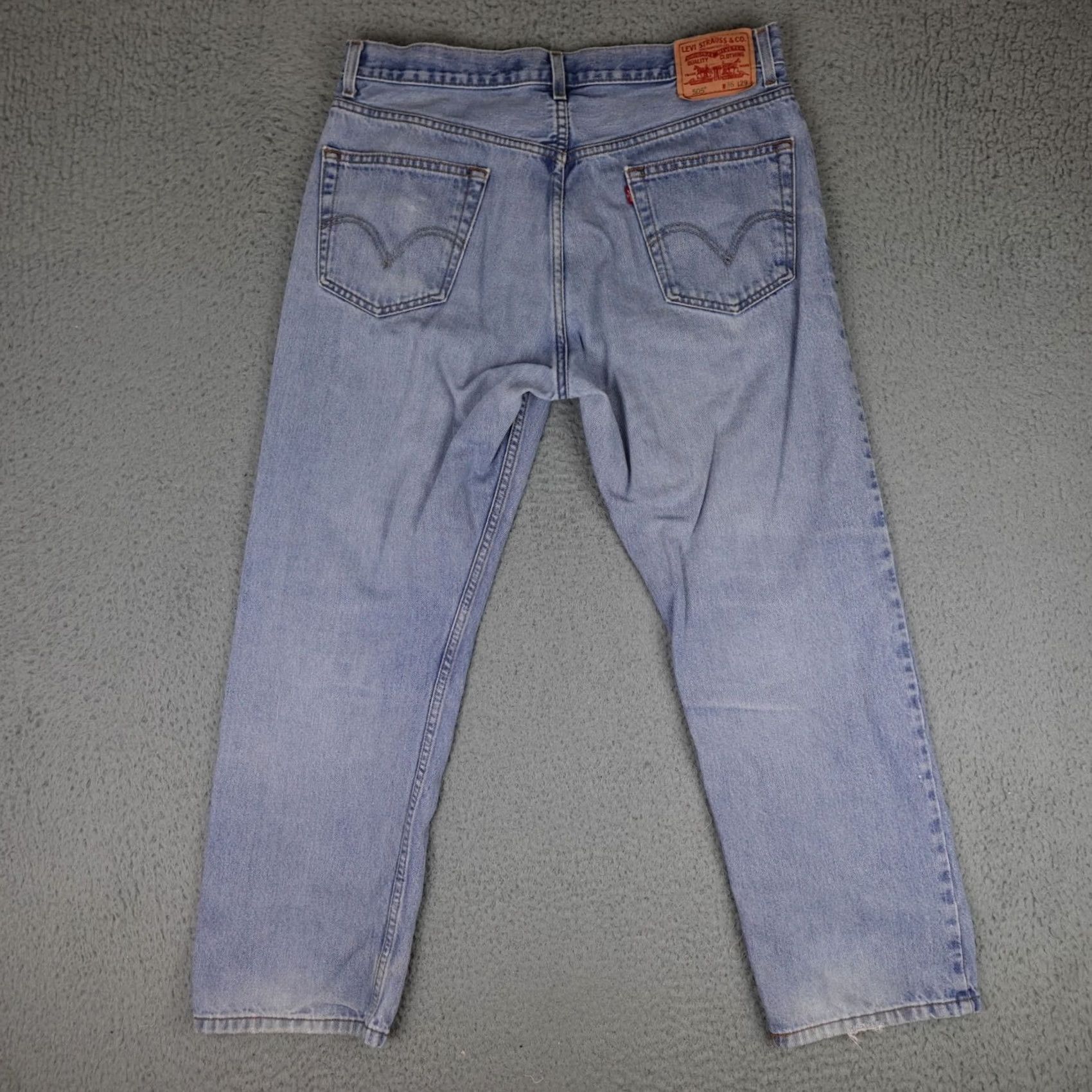 Levi's Levis 505 Jeans Mens 35 Blue Denim Light Wash Straight Retro Size US 35 - 3 Thumbnail