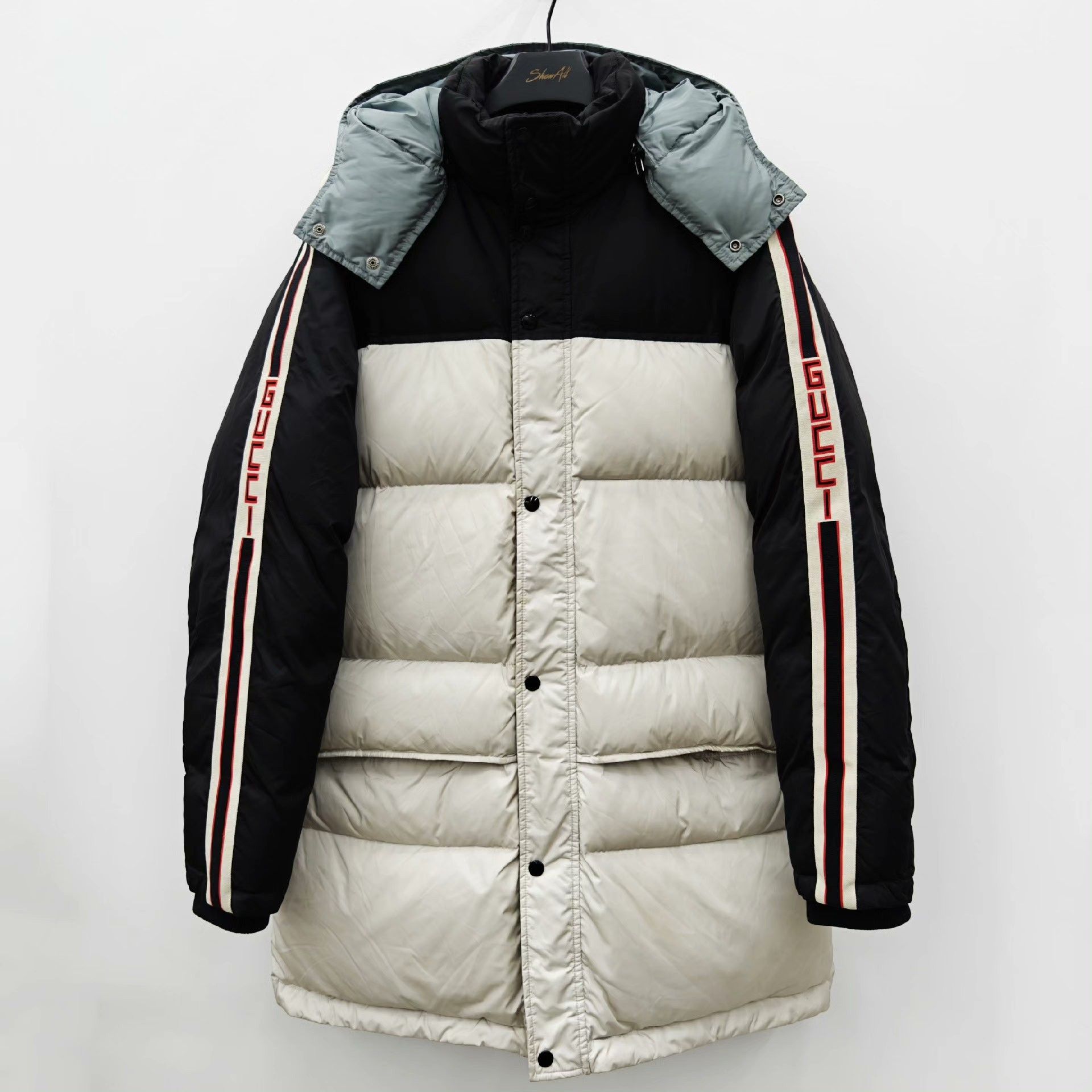 Gucci Gucci Striped Web Colorblock Down Coat Size US XL / EU 56 / 4 - 1 Thumbnail