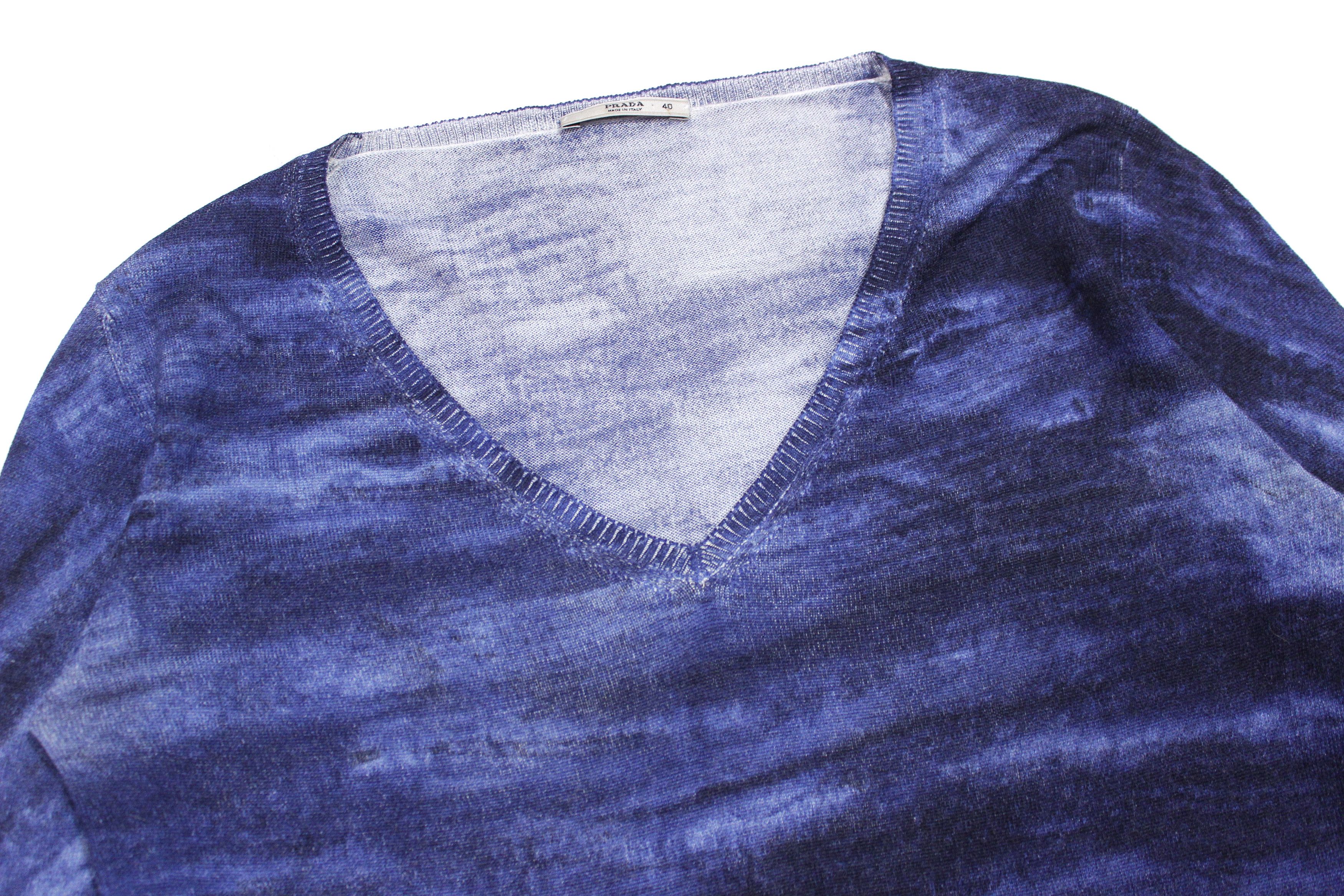 Prada Gradient Dyed V Neck Sweater Vintage Size S / US 4 / IT 40 - 4 Thumbnail