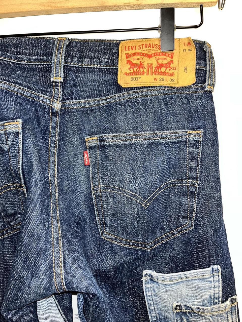 Levi's Vintage Clothing 501 Reworked Multi Pocket Flared Jeans Size US 28 / EU 44 - 3 Thumbnail