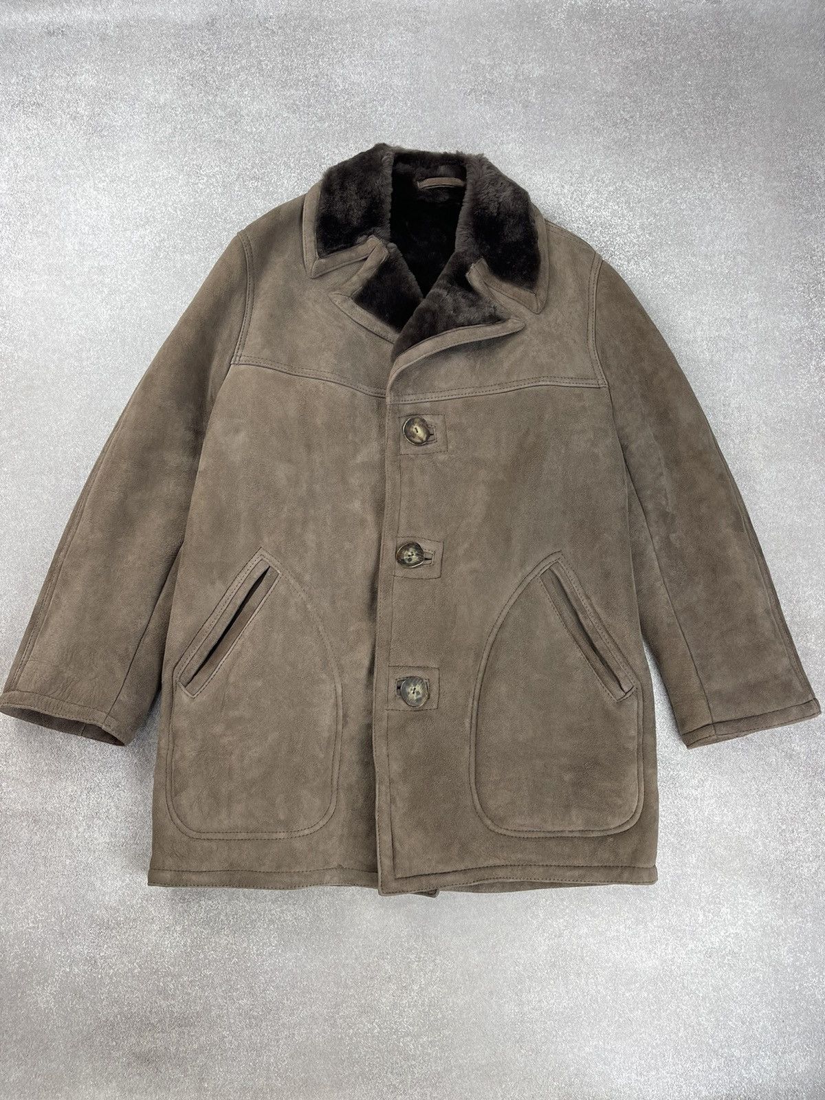 Sawyer of Napa Sawyer Of Napa Suede Suede Sheepskin Western Rancher Jacket Size US M / EU 48-50 / 2 - 1 Thumbnail