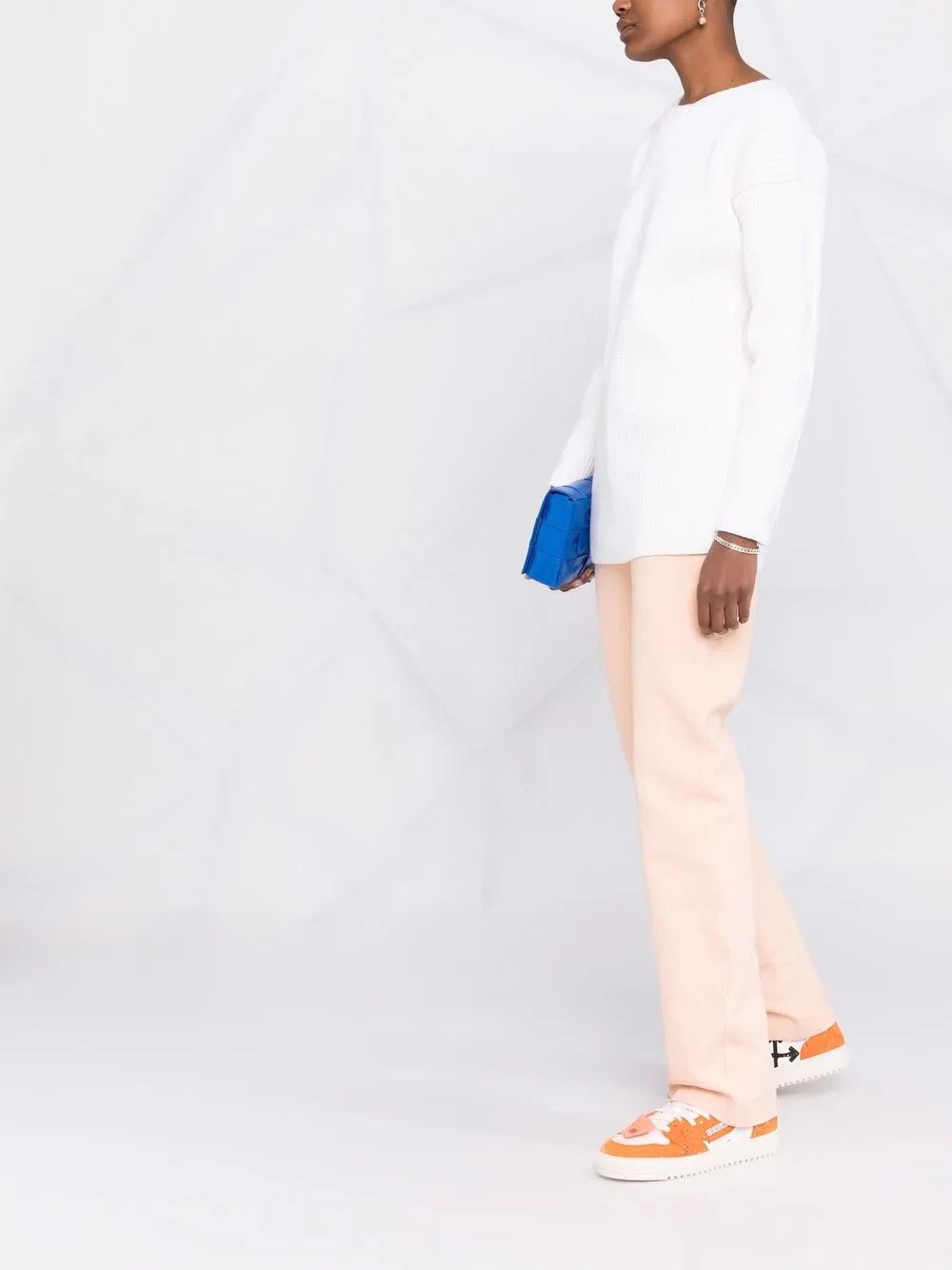 Off-White o1y1225 Crewneck Sweater in Ivory Size S / US 4 / IT 40 - 4 Thumbnail