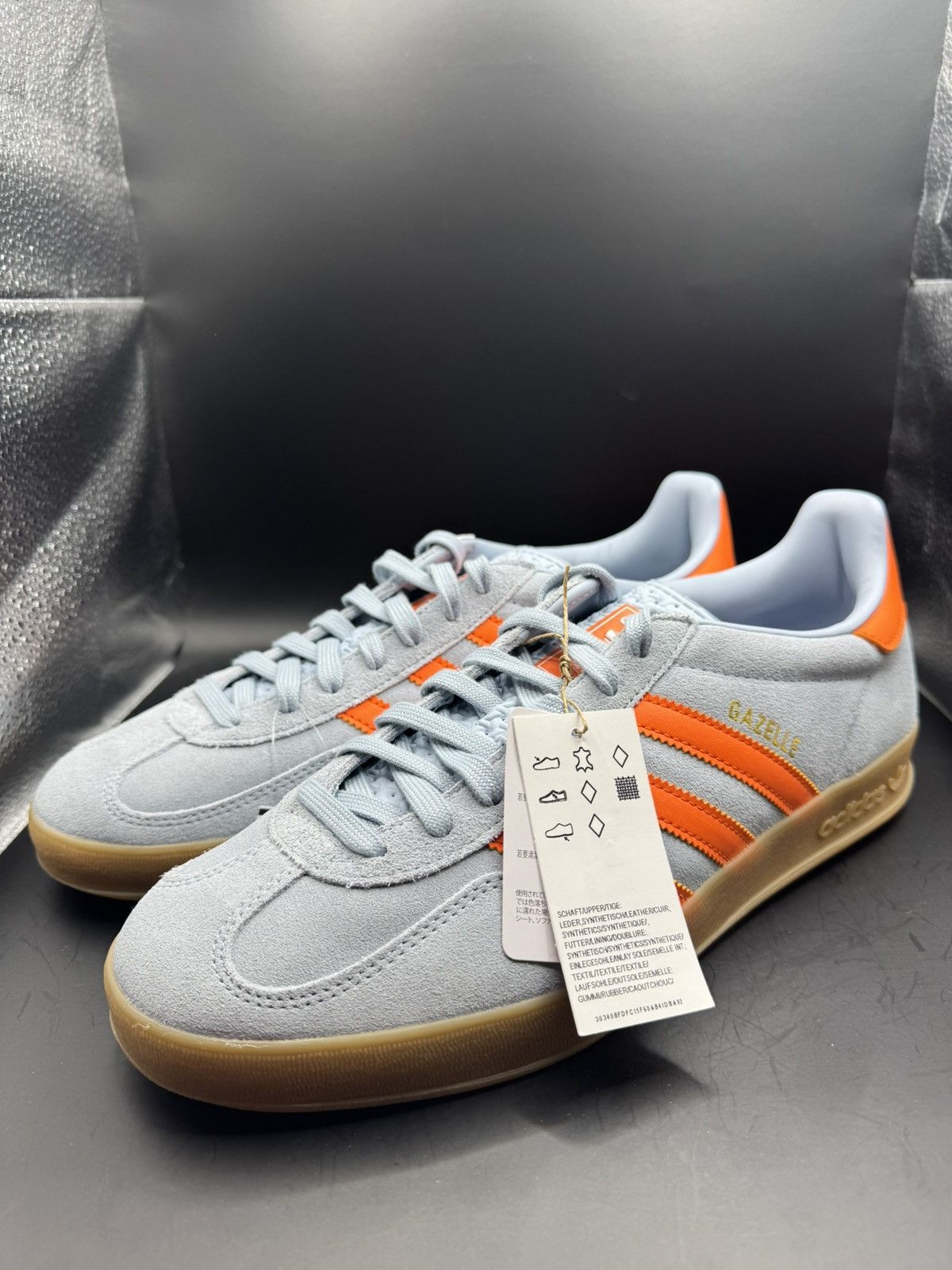 Adidas Adidas Gazelle Light blue & orange Size US 11.5 / EU 44-45 - 1 Thumbnail
