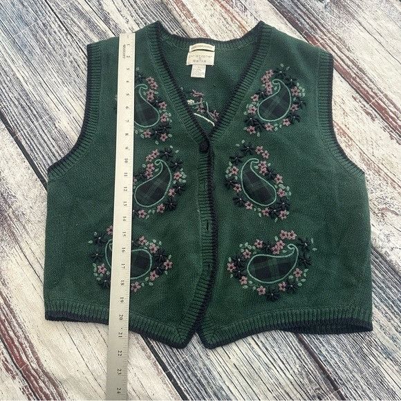Other Vintage Christopher & Banks Hand Embroidered Forest Green Kn Size L / US 10 / IT 46 - 7 Thumbnail