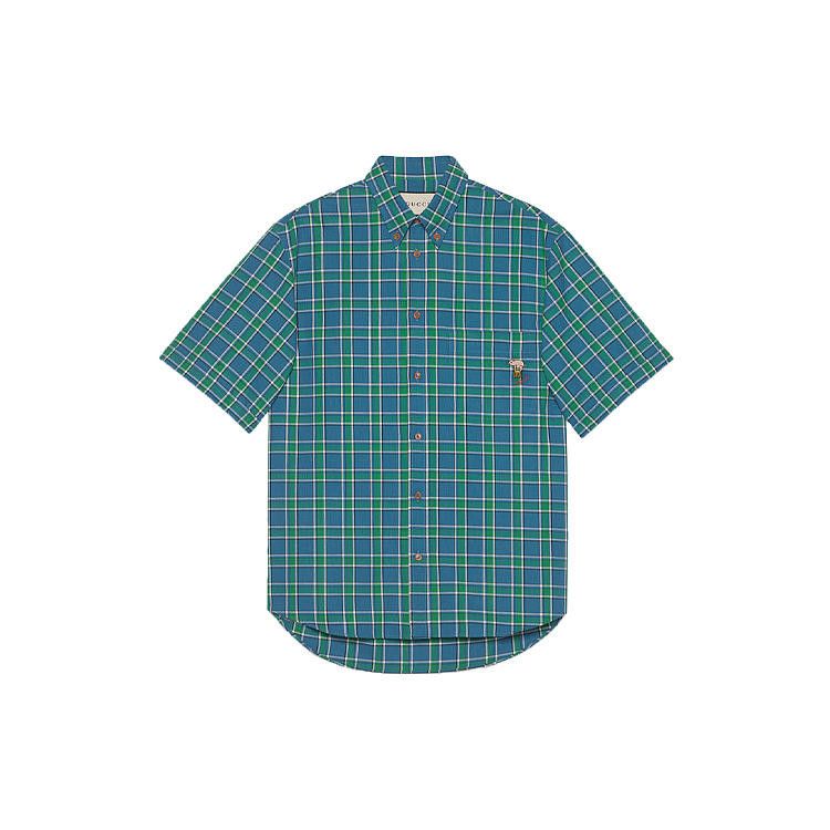 Gucci Gucci Green Plaid Cotton Shirt for Men Size US M / EU 48-50 / 2 - 1 Thumbnail