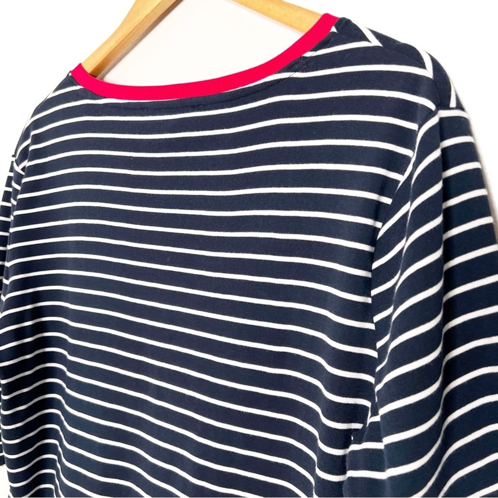 Tommy Hilfiger New with Tag Women's Tommy Hilfiger Navy Striped T-Shirt Size XL / US 12-14 / IT 48-50 - 10 Thumbnail