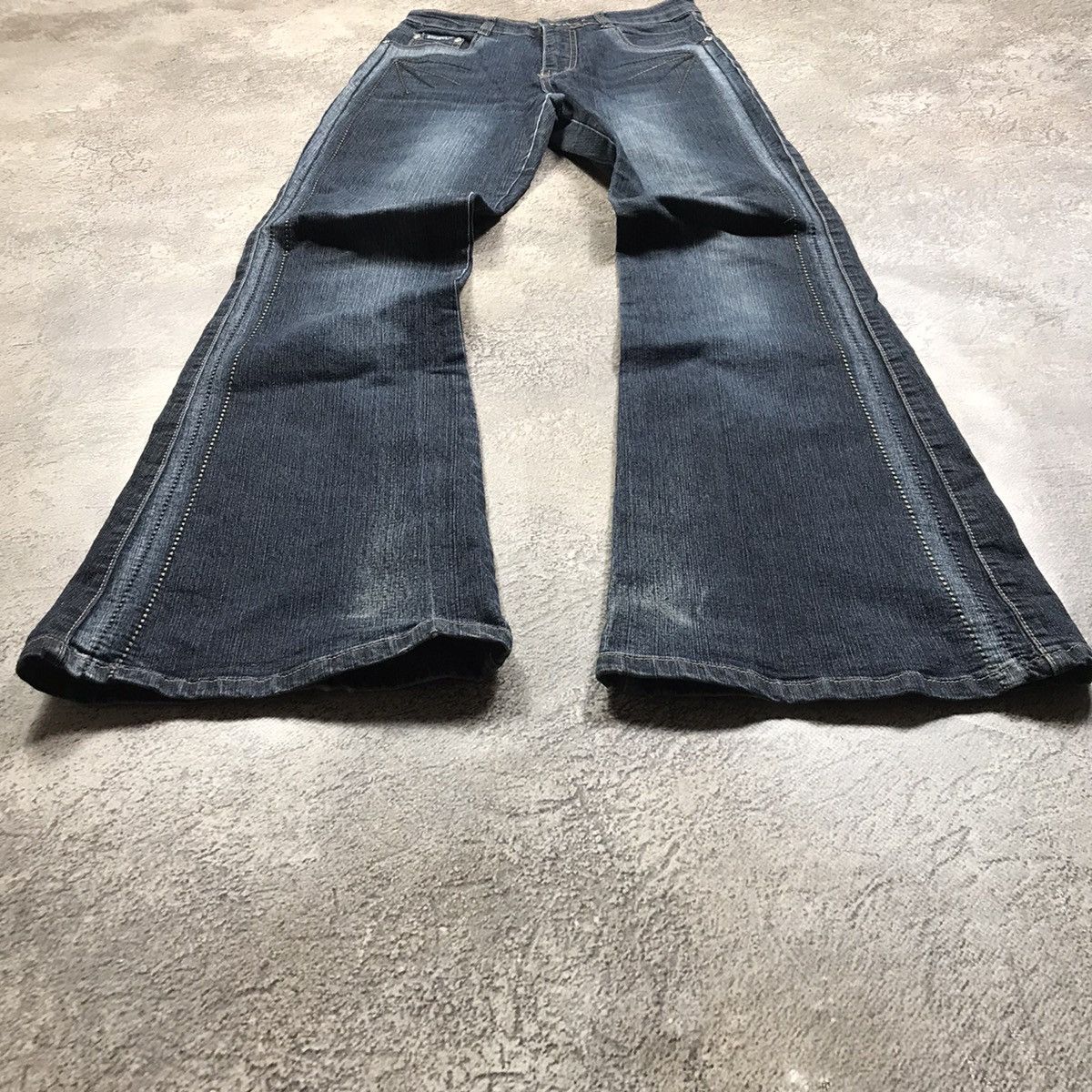 Vintage Vintage 90s Distressed Baggy Wide Leg Jeans Grunge Y2K 27 Size 27" / US 4 / IT 40 - 1 Thumbnail
