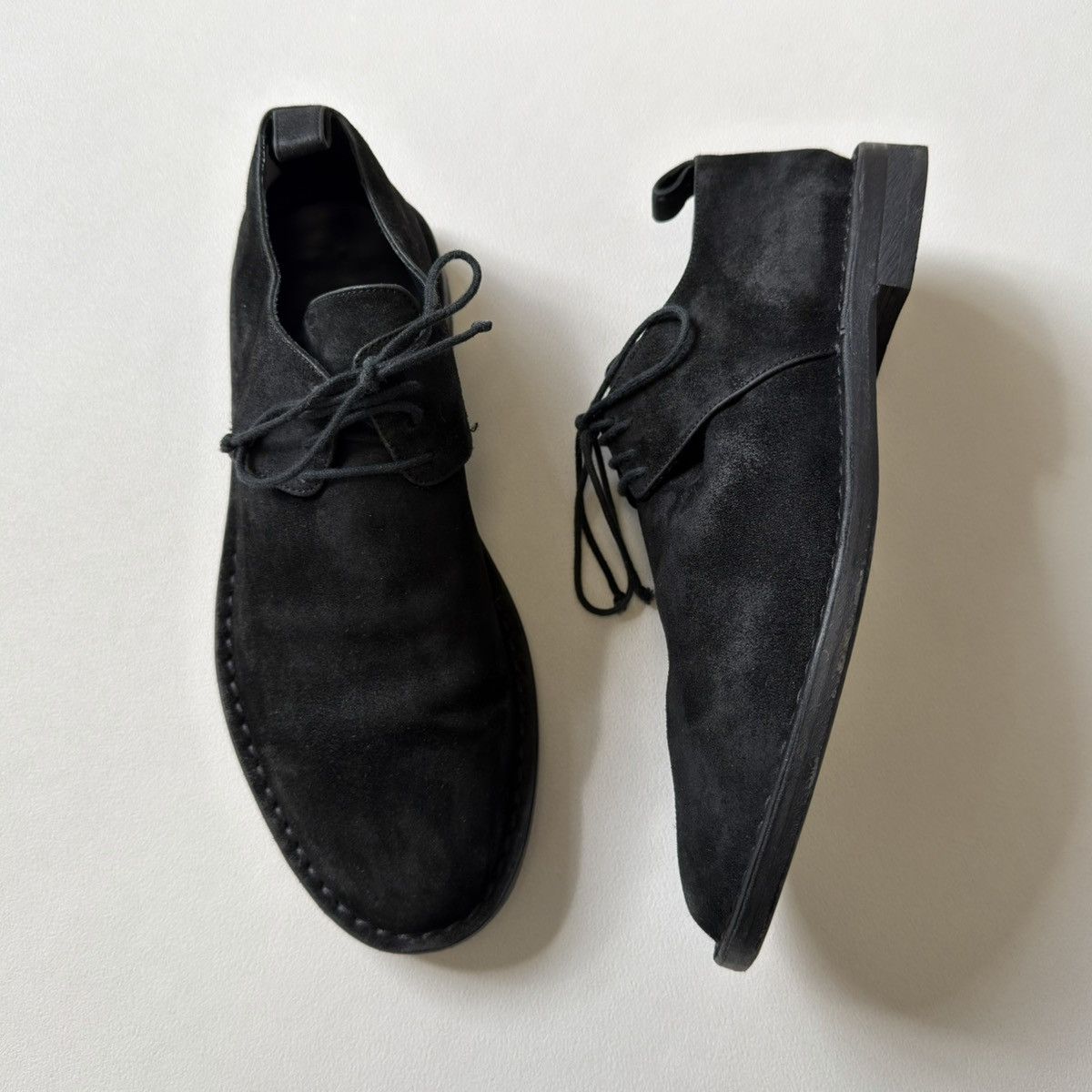 Ann Demeulemeester Sample Black Burnished Suede Lace Up Shoes Size US 9 / EU 42 - 18 Thumbnail