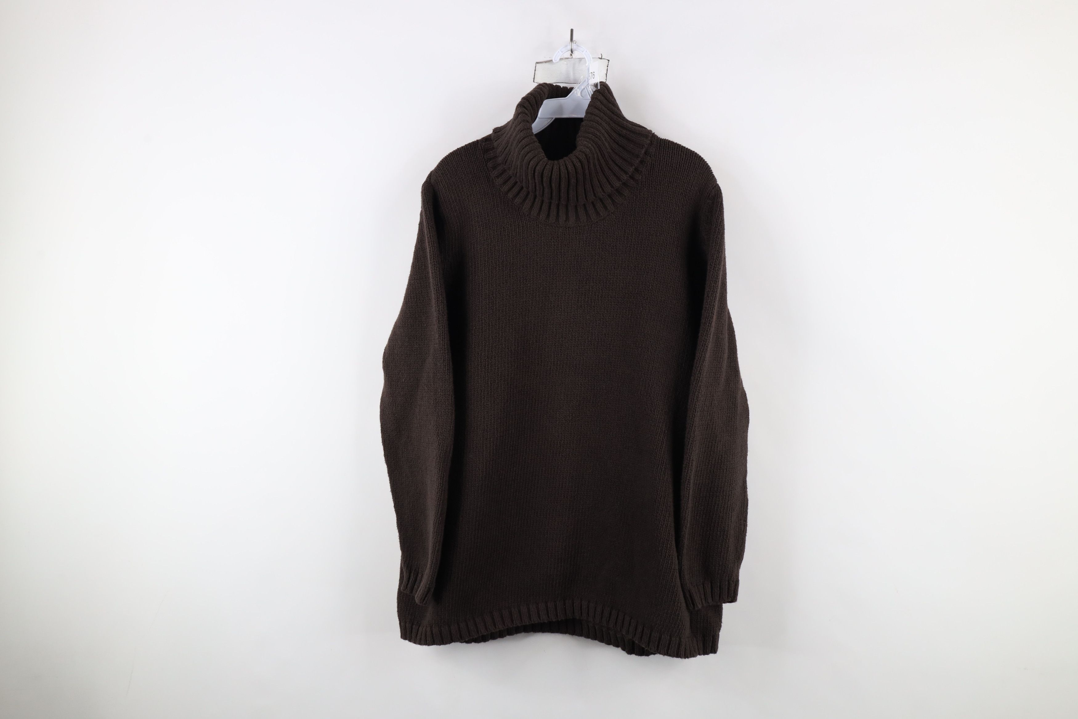 Lands' End × Vintage Vintage Lands End Heavyweight Knit Turtleneck Sweater Brown Size XL / US 12-14 / IT 48-50 - 1 Thumbnail