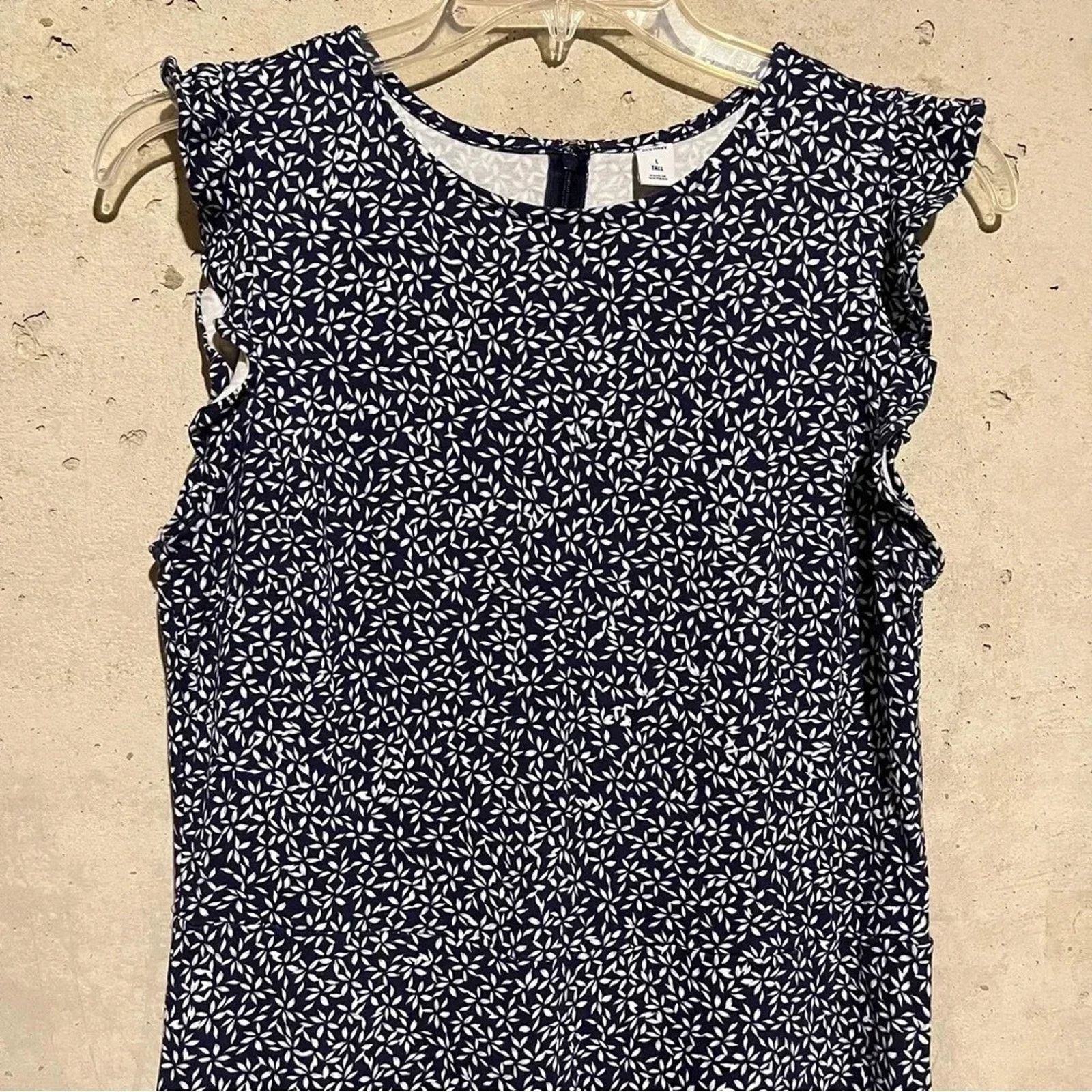 Old Navy Old Navy Leaf Print Flutter Sleeve Tank Dress Women Sz L Size L / US 10 / IT 46 - 2 Thumbnail