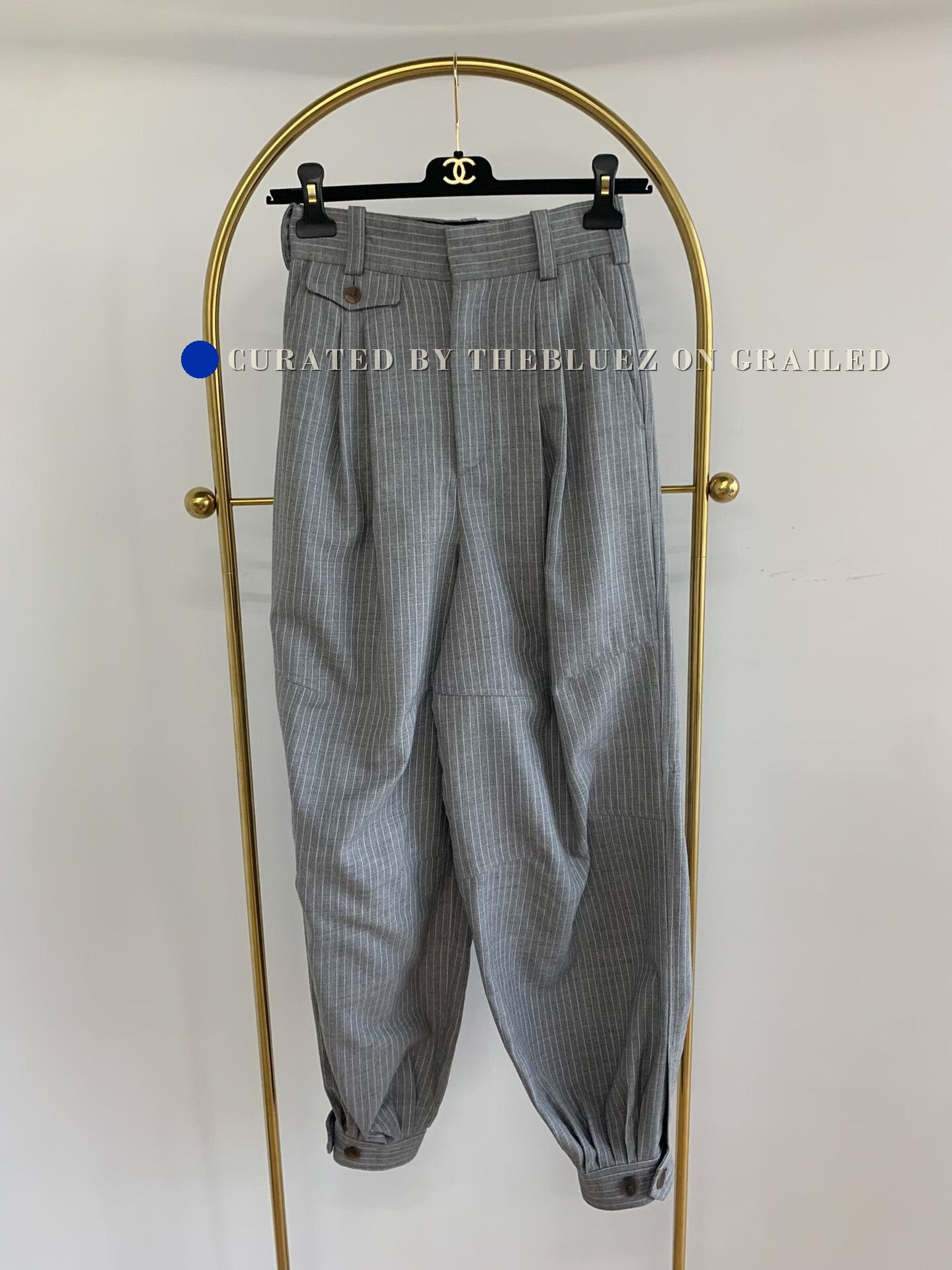 Loewe Loewe Gray Vertical Stripe Jogger Pants Size US 32 / EU 48 - 1 Thumbnail