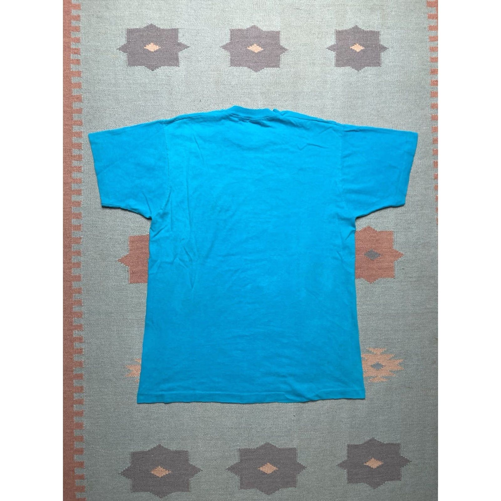 Fruit Of The Loom VINTAGE 90s Fruit of the Loom T-Shirt Men XL Cotton Teal Blue Single Stitch Size US XL / EU 56 / 4 - 7 Thumbnail