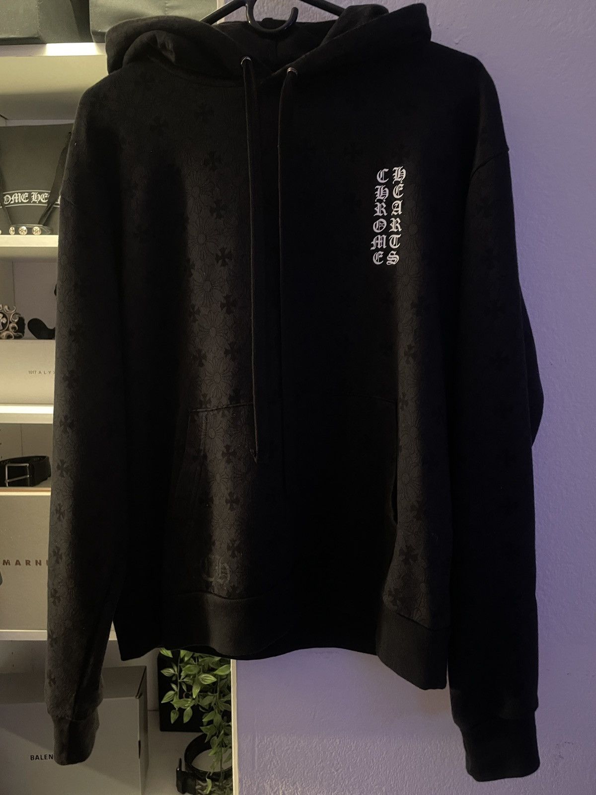 image of Chrome Hearts Monogram Hoodie in Black, Men's (Size XS)