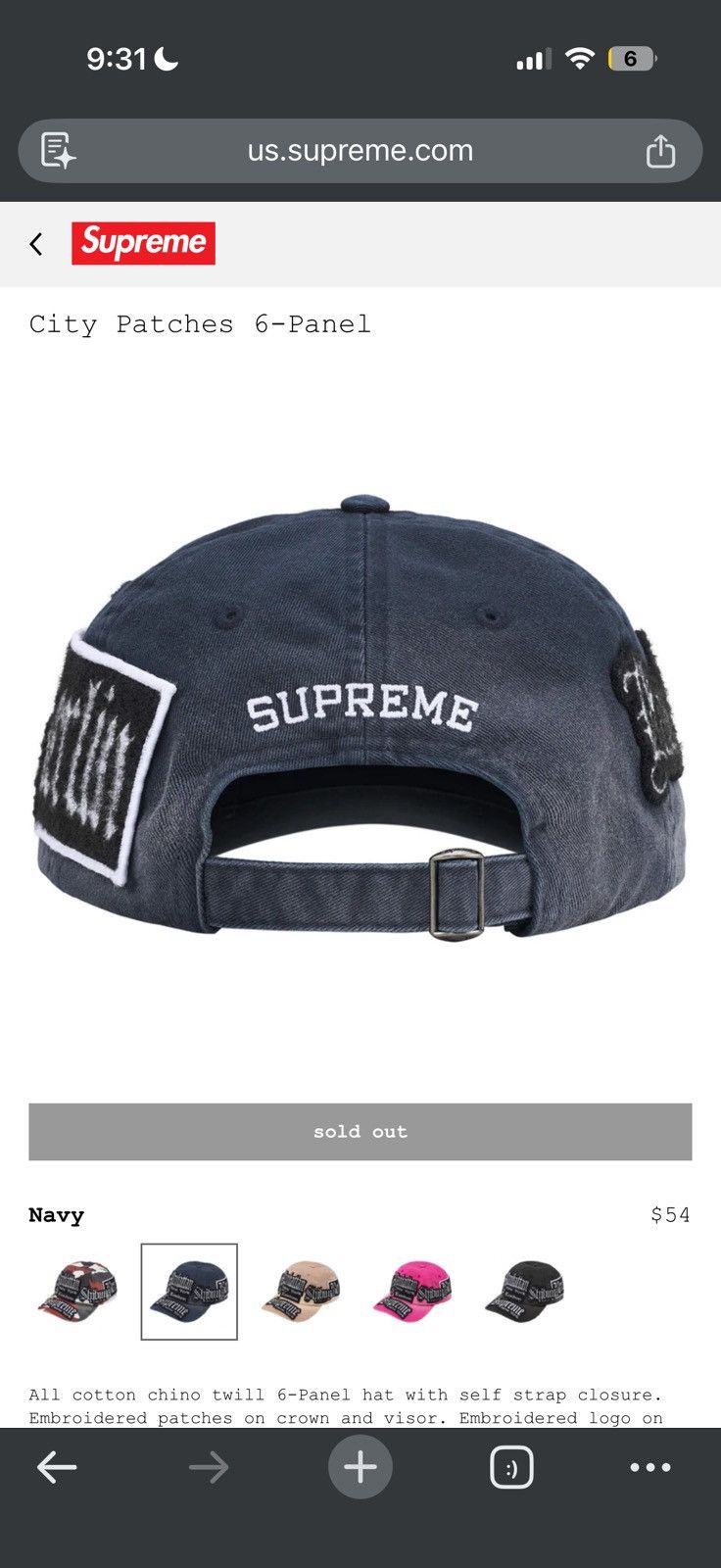 Supreme Supreme City Patches 6-Panel - navy Size ONE SIZE - 11 Thumbnail
