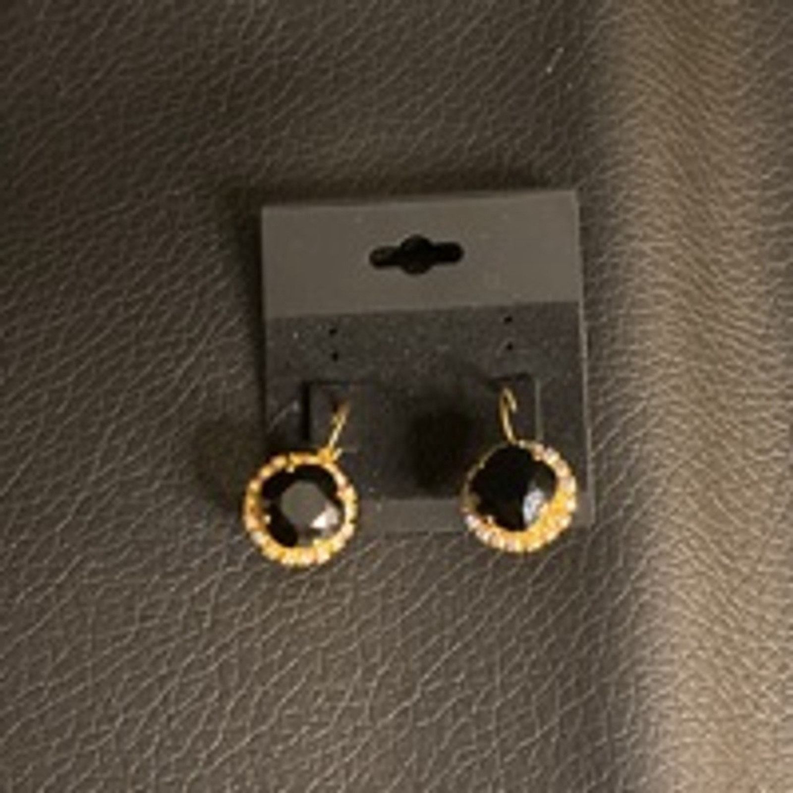 Vintage Vintage Glam Black Crystal Gold Drop Earrings Unbranded Size ONE SIZE - 2 Thumbnail