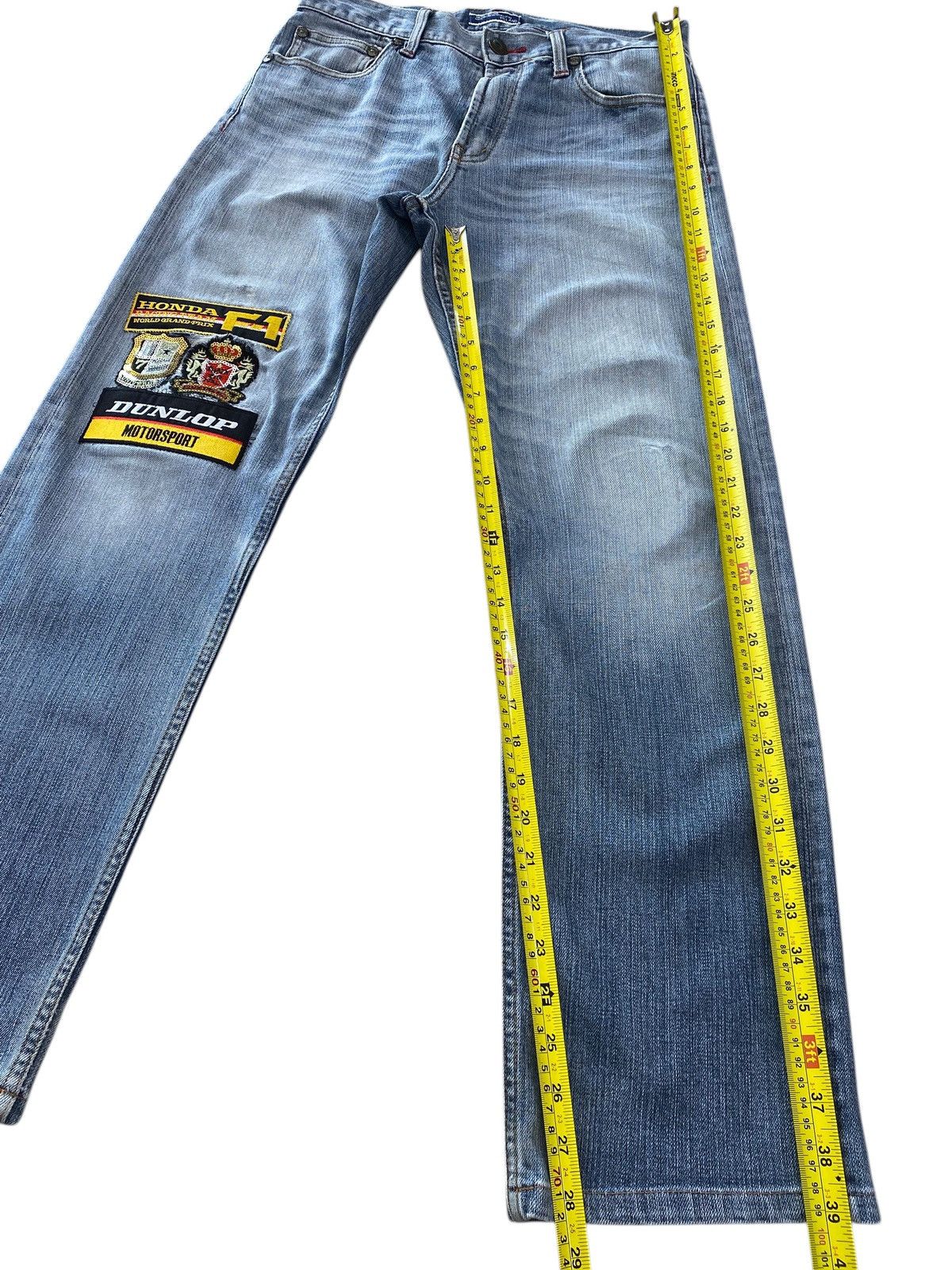 VILLAND Villand Faded Wash Whiskered Patch Work Style Straight Leg Size US 31 - 8 Thumbnail
