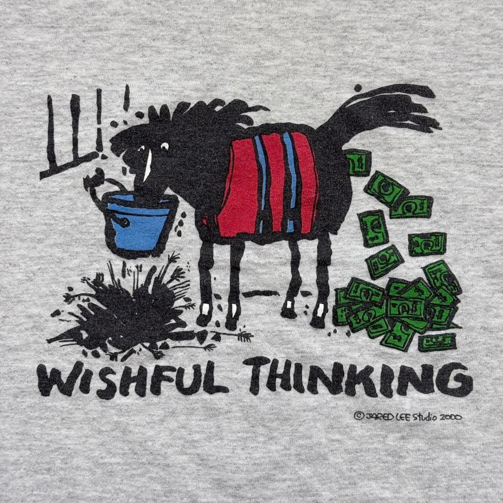 Other Vintage Y2K Horse Money Humor T-Shirt - M Size US M / EU 48-50 / 2 - 3 Thumbnail