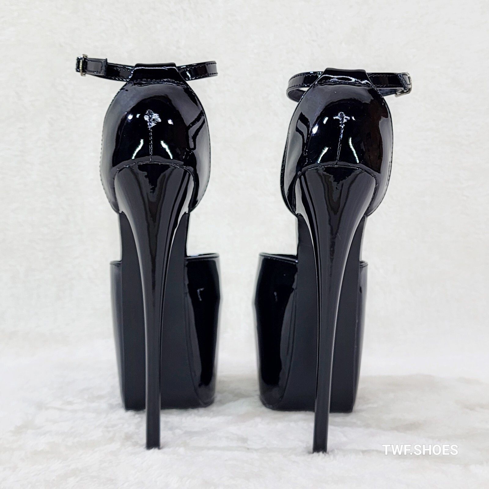 Other Juicy 15 Black Patent Slim 7" Stiletto Platform Closed Back Size US 11 / IT 41 - 4 Thumbnail
