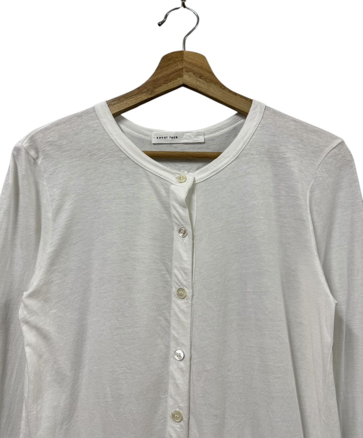 Sacai Sacai Luck White Cardigan Asymmetric Design Size US M / EU 48-50 / 2 - 3 Thumbnail
