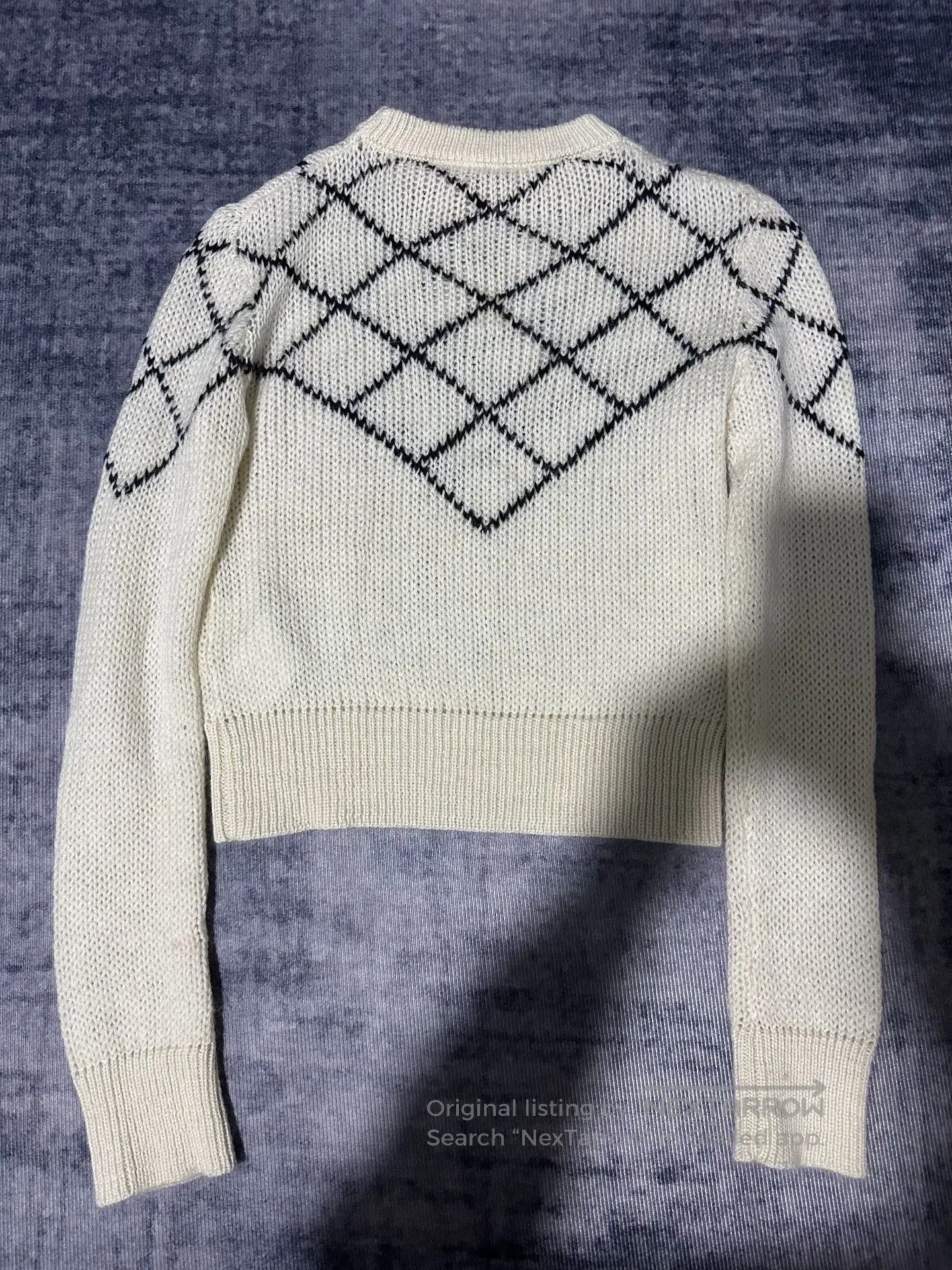 Saint Laurent Paris Saint Laurent SLP 21FW Argyle Cropped Sweater. Size XS / US 0-2 / IT 36-38 - 2 Thumbnail