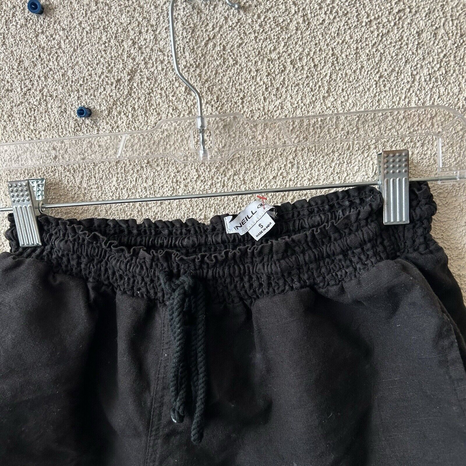 O'Neill O'NEILL Womens Black Solid Shorts Linen Blend Elastic Waist Size 26" / US 2 / IT 38 - 2 Thumbnail