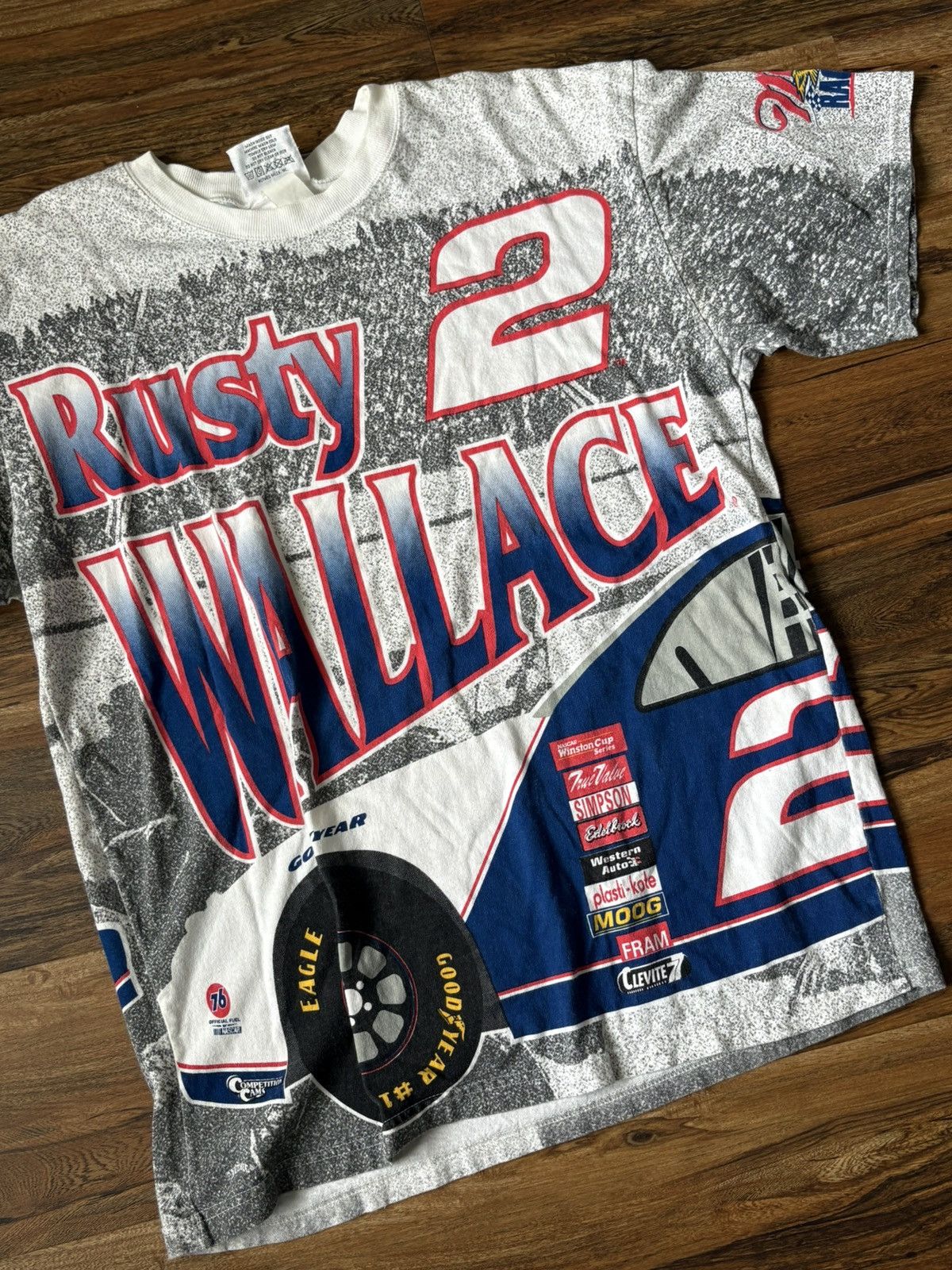 Chase Authentics Vintage 1996 Rusty Wallace Midnight Rider Nascar T-shirt Size US XL / EU 56 / 4 - 3 Thumbnail