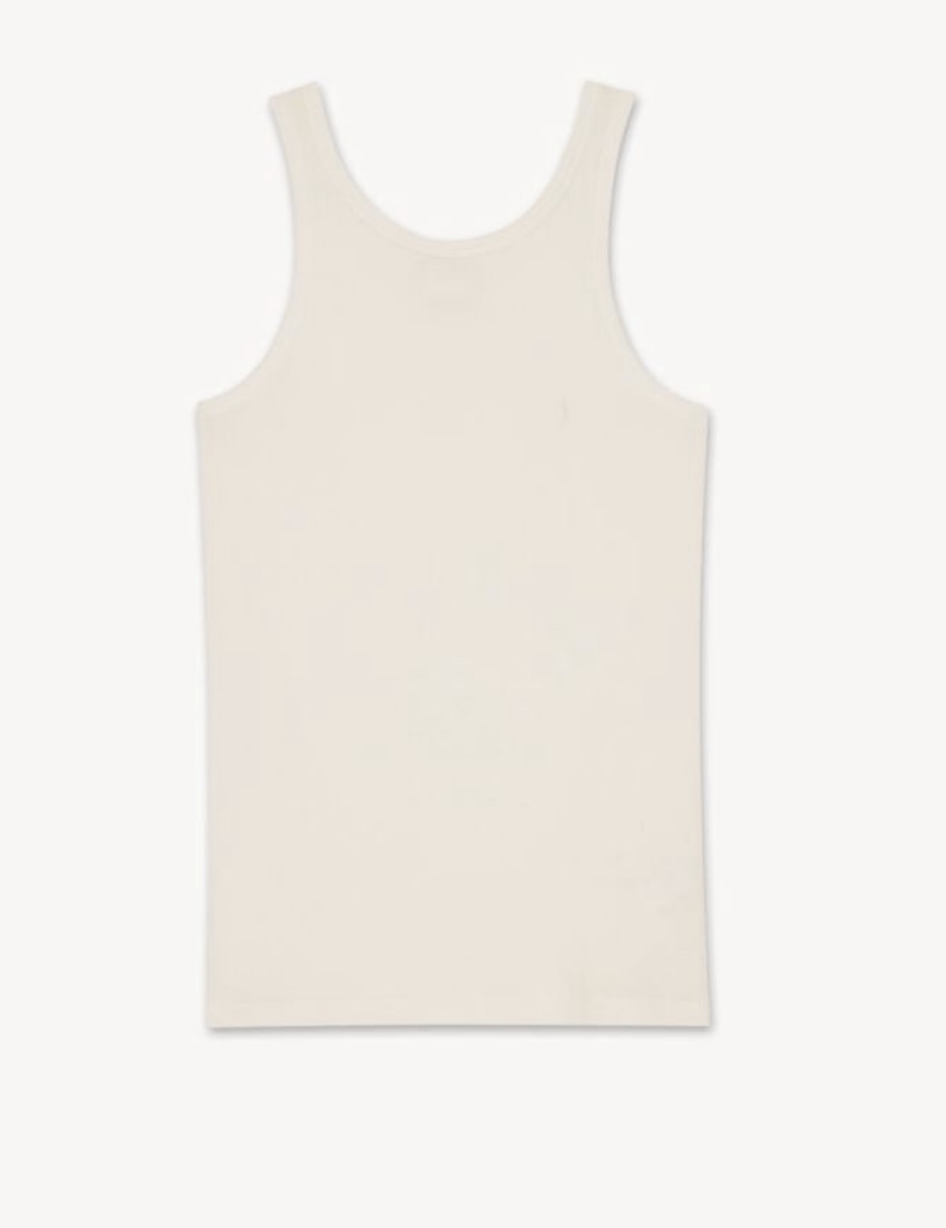Saint Laurent Paris o1s1wg111224 Cassandre Tank Top In Jersey in Ivory Size US M / EU 48-50 / 2 - 3 Thumbnail
