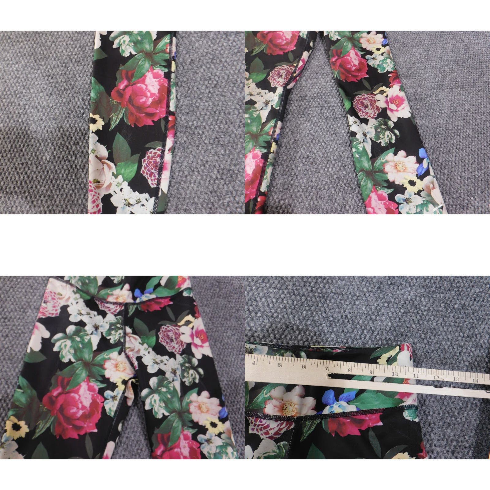 Nike Nike Leggings Women XS Set Logo Floral Blue Pull On Stretch Retro Compression Yoga Athletic Size 40" / US 18 - 9 Thumbnail