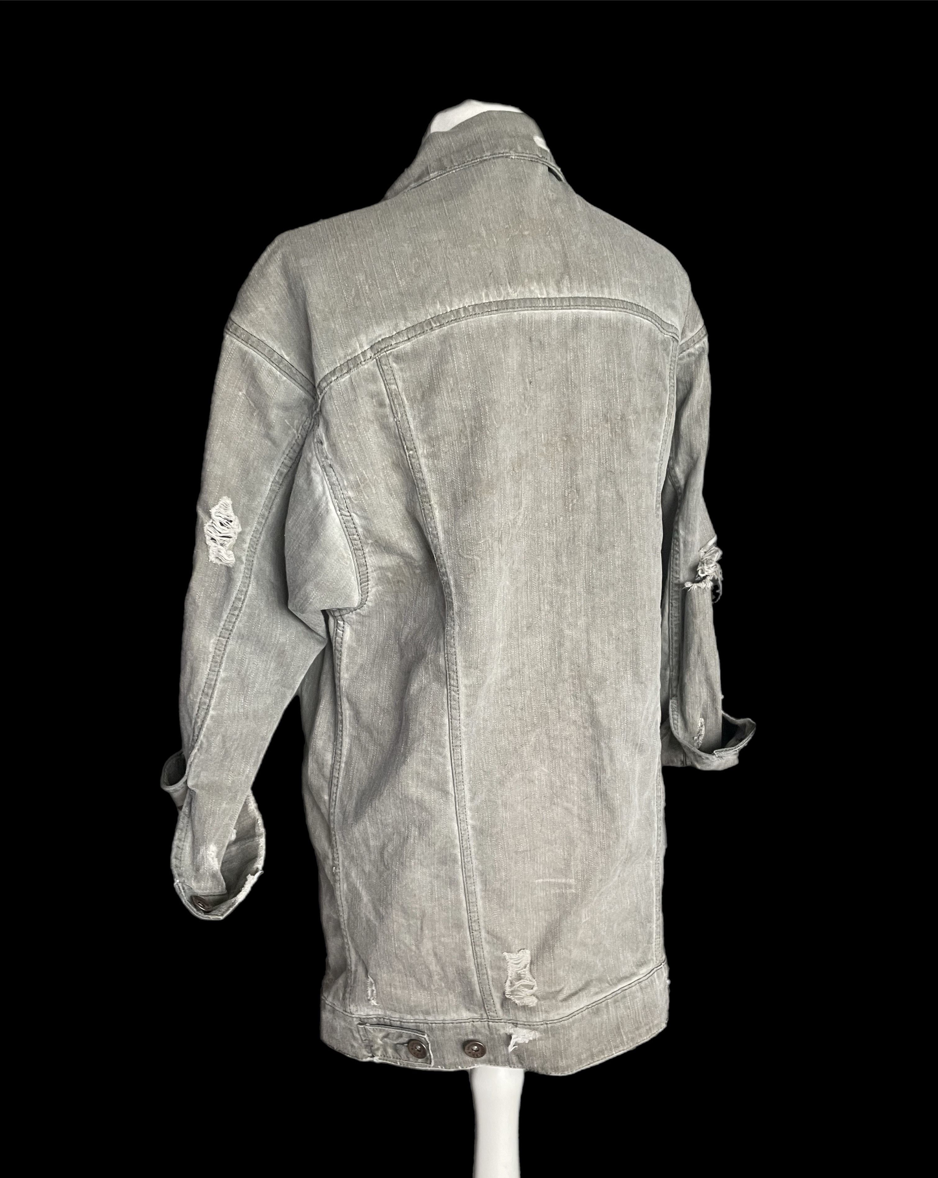 elvira.in.net Unique long denim jacket by Elvira Casual Vintage S 90s gray Size S / US 4 / IT 40 - 3 Thumbnail