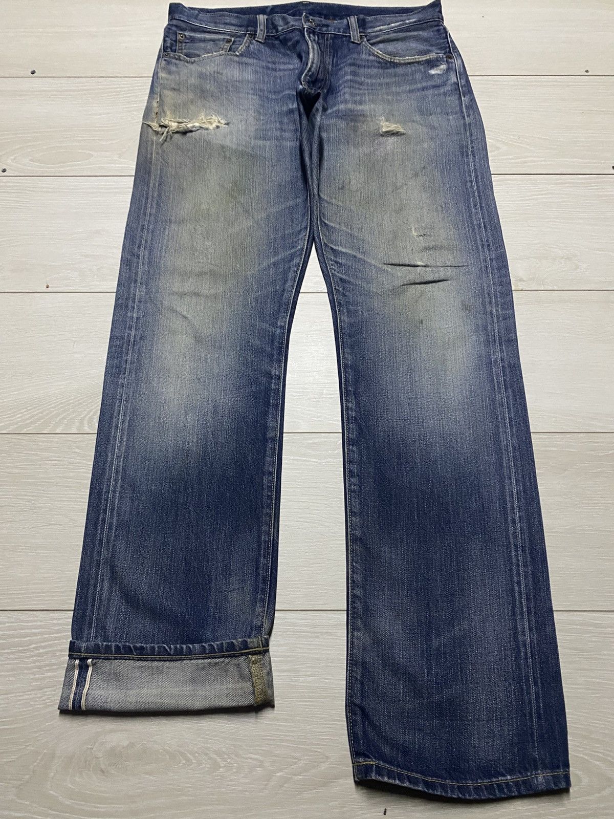 Undercover × Uniqlo Vintage Uniqlo Selvedge Grunge Faded Wash Distressed Jeans Size US 34 / EU 50 - 1 Thumbnail