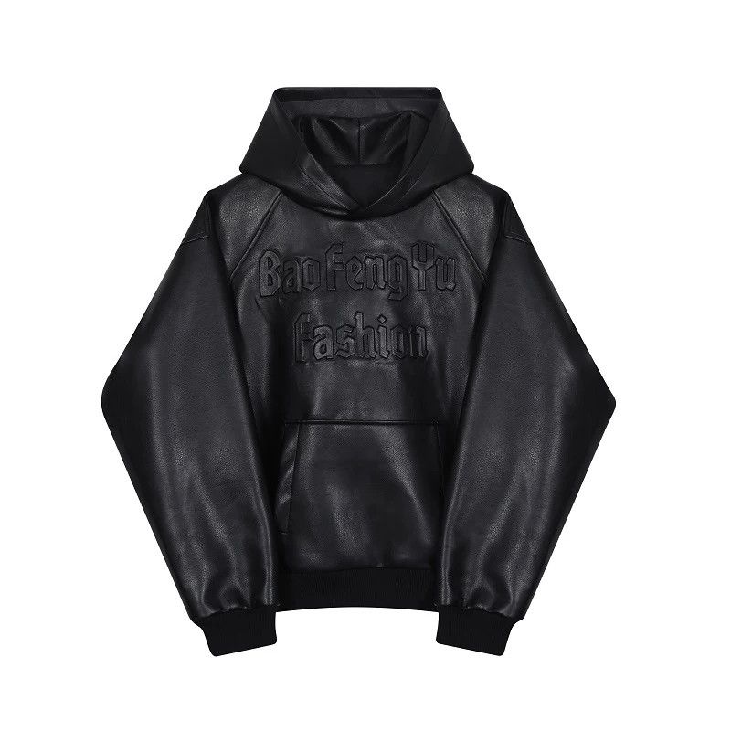 Embossed Letter Hooded Darkwear