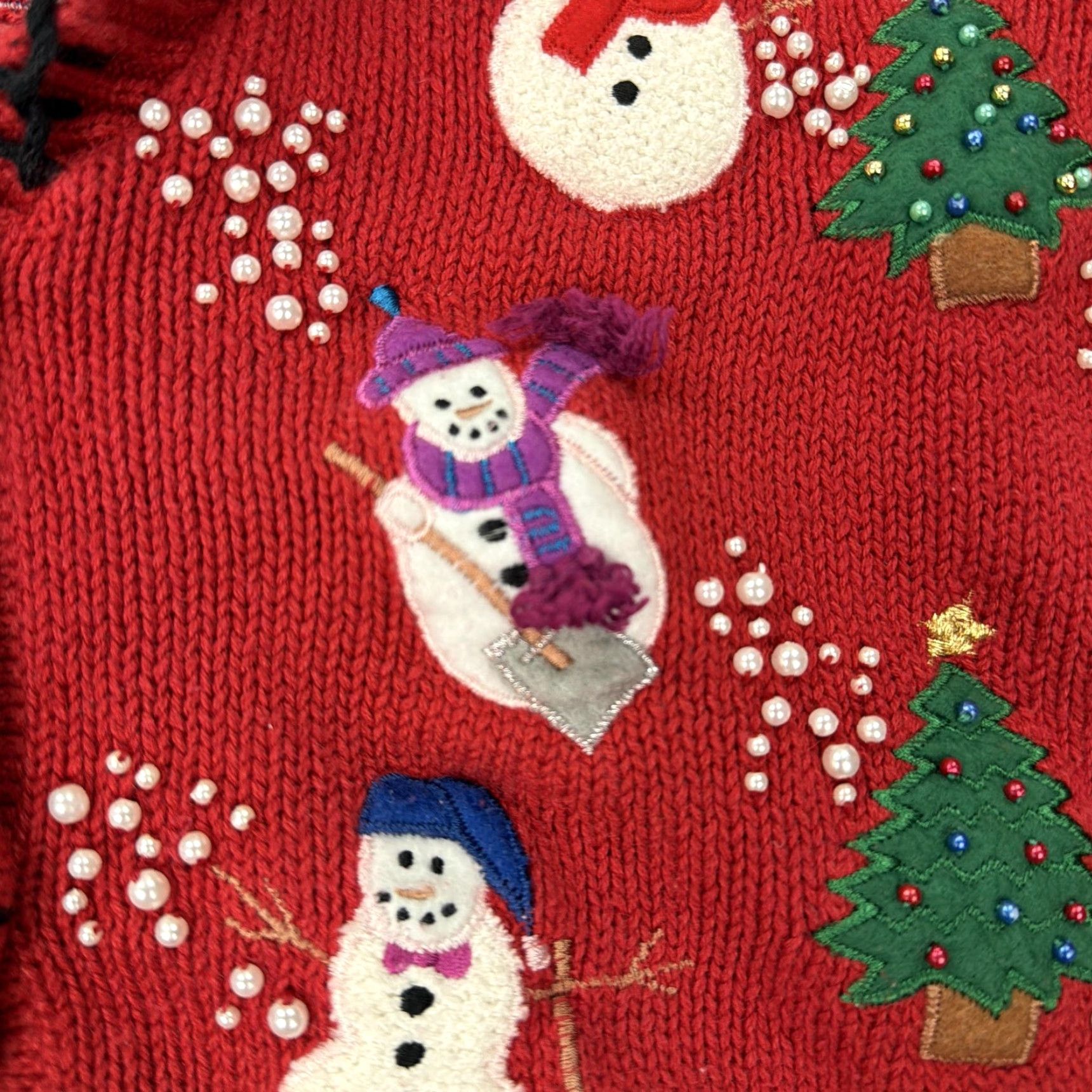 Vintage Designers Originals Studio Sweater Vest Womens Medium Holiday Christmas Snowman Size M / US 6-8 / IT 42-44 - 4 Thumbnail