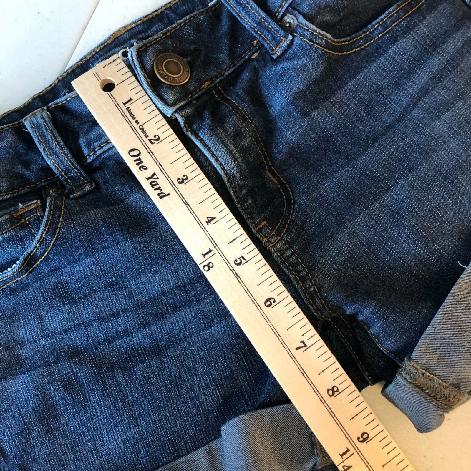 American Eagle Outfitters American Eagle Womens Midi Shorts Denim Cuffed Medium Wash S Size 25" / US 0 / IT 36 - 8 Thumbnail