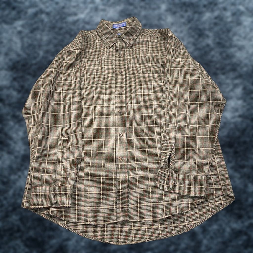 Pendleton VINTAGE Pendleton Shirt Mens Large Brown Plaid 100% Pure Virgin Wool Flannel 90s Size US L / EU 52-54 / 3 - 1 Thumbnail