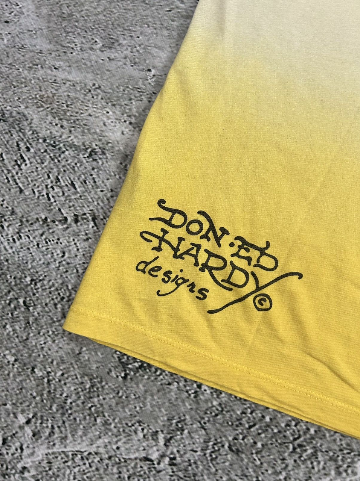 Christian Audigier × Ed Hardy × Vintage Ed Hardy Christian Audigier vintage yellow T-shirt big logo Size US XL / EU 56 / 4 - 10 Thumbnail