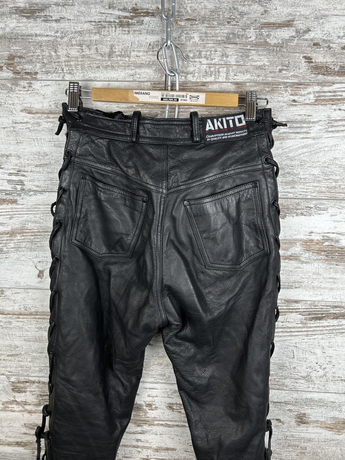 Leather Women’s Akito Leather pants stripes vintage rare buffalo y2k Size 29" - 12 Thumbnail