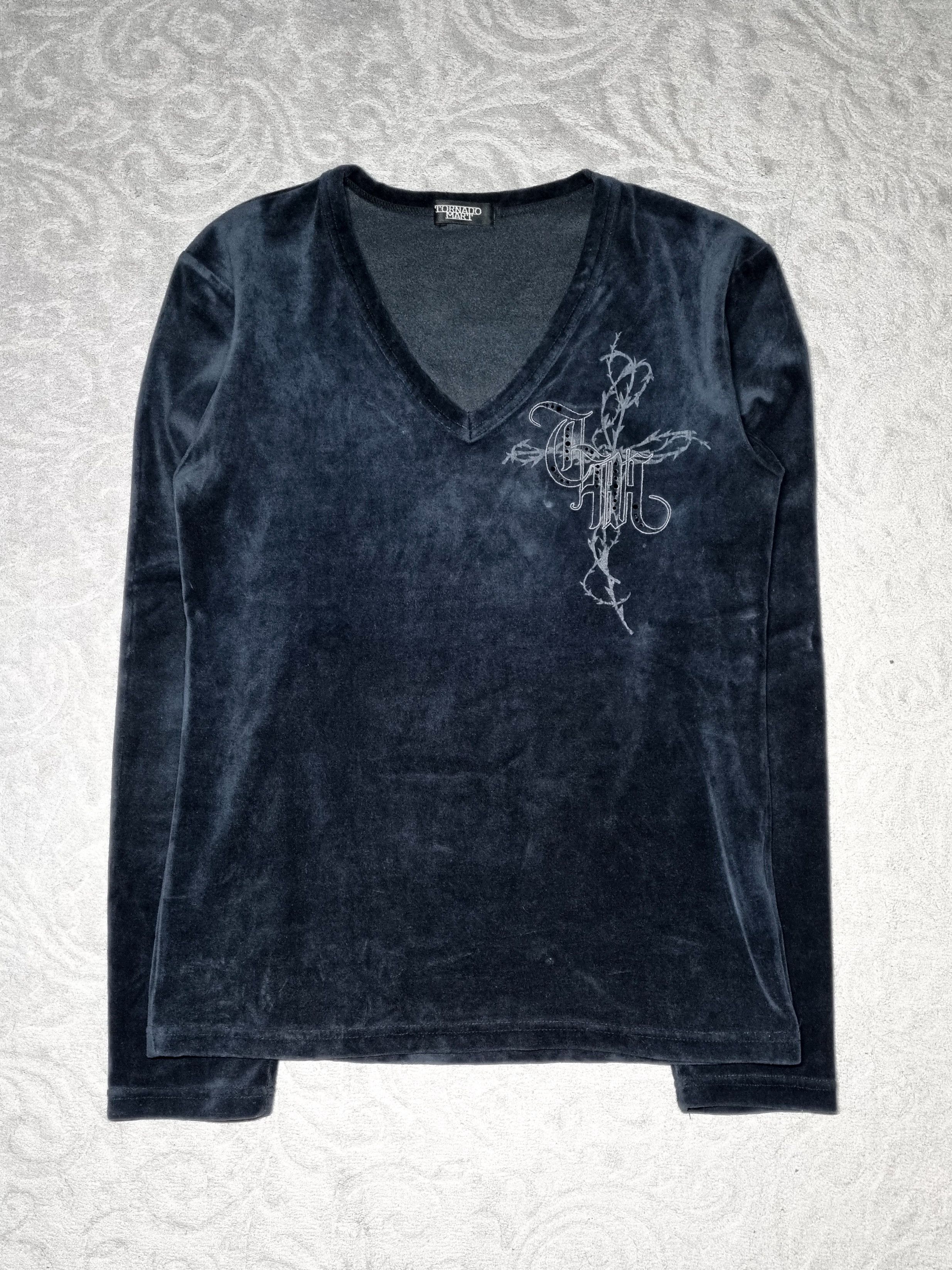 Tornado Mart Tornado Mart Velour Cross Print Longsleeve Size US XS / EU 42 / 0 - 1 Thumbnail