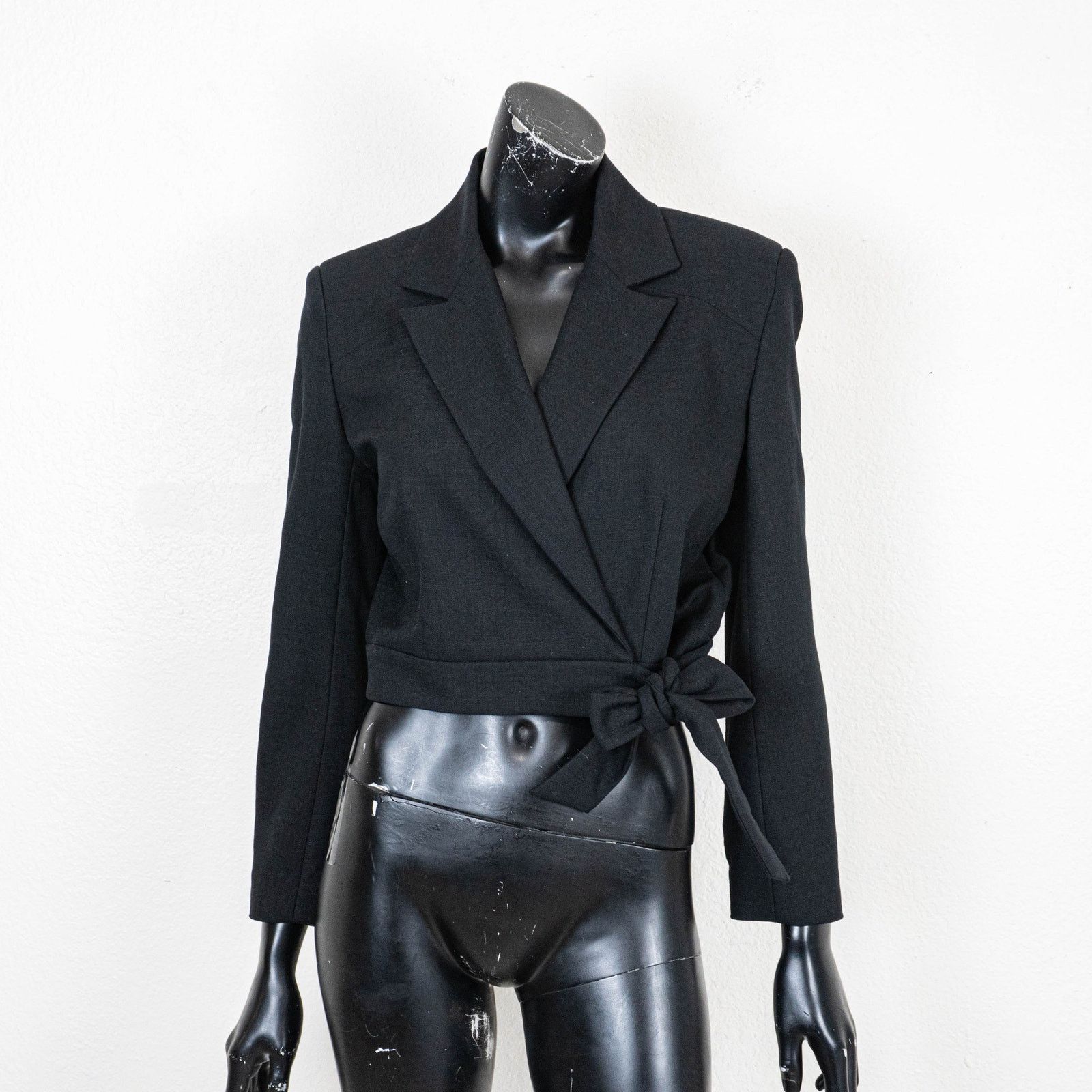 ba&sh BA&SH Cropped Wraparound Blazer Jacket in Black size Medium Size M / US 6-8 / IT 42-44 - 6 Thumbnail