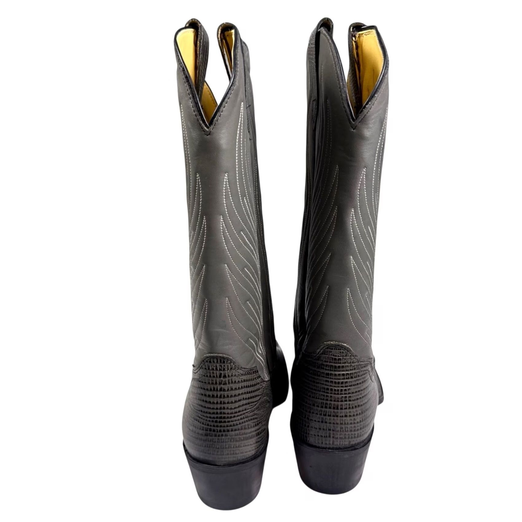 Frye VINTAGE Frye Boots Men's 8D Leather Snakeskin Western Cowboy USA Made 91021 Size US 8 / EU 41 - 5 Thumbnail