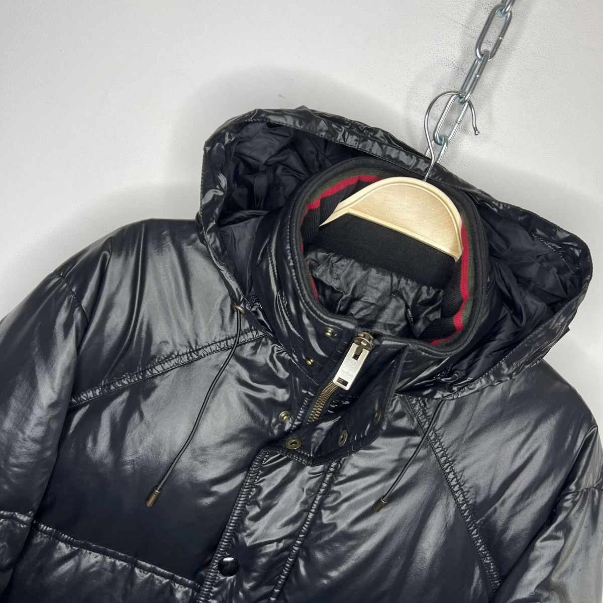 Gucci Gucci Puffer Jacket Goose Down Black Shiny Nylon Size US XL / EU 56 / 4 - 19 Thumbnail
